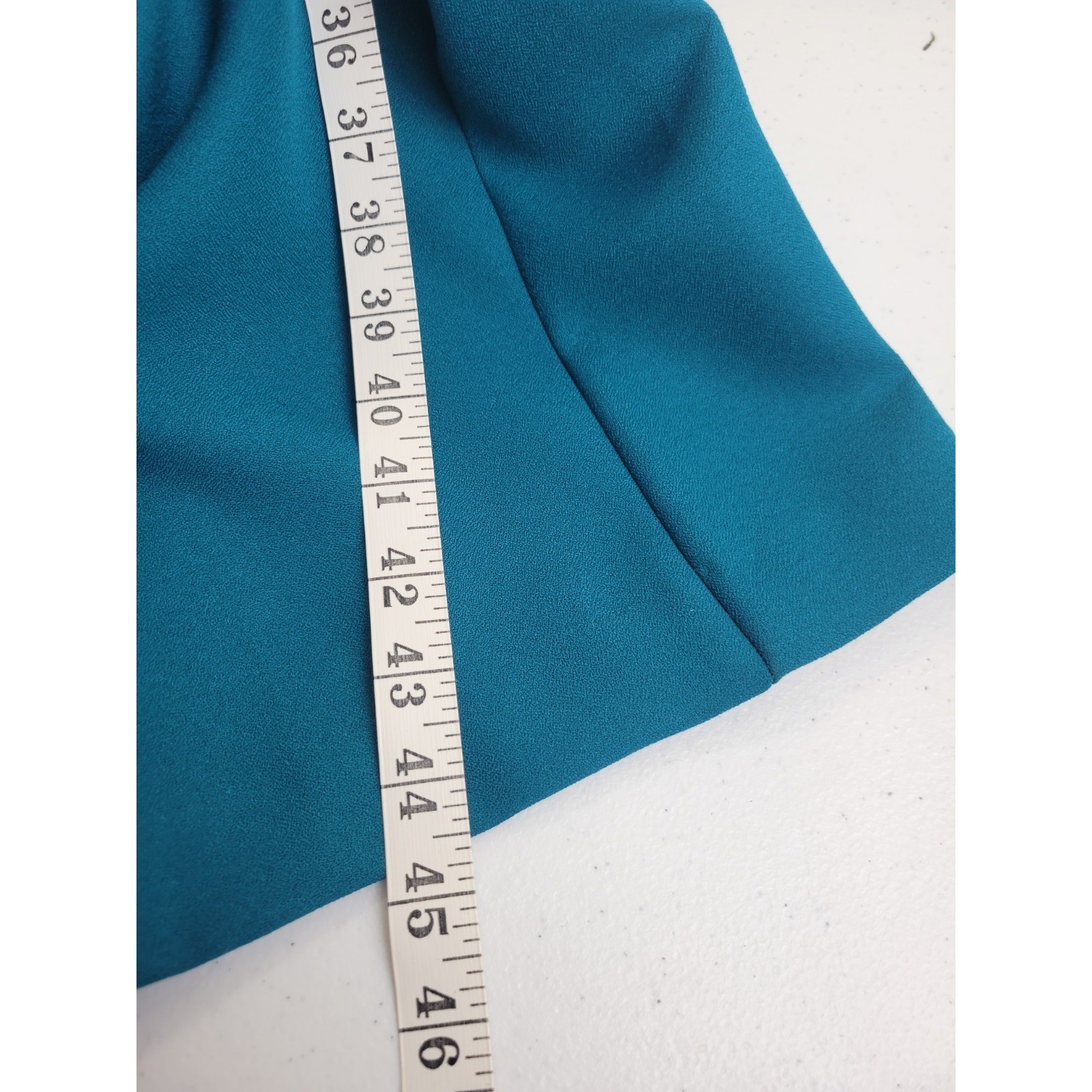 Vtg Nancy II Midi Dress 80s Minimalist Belted Long Sleeve Modest Teal Blue 10