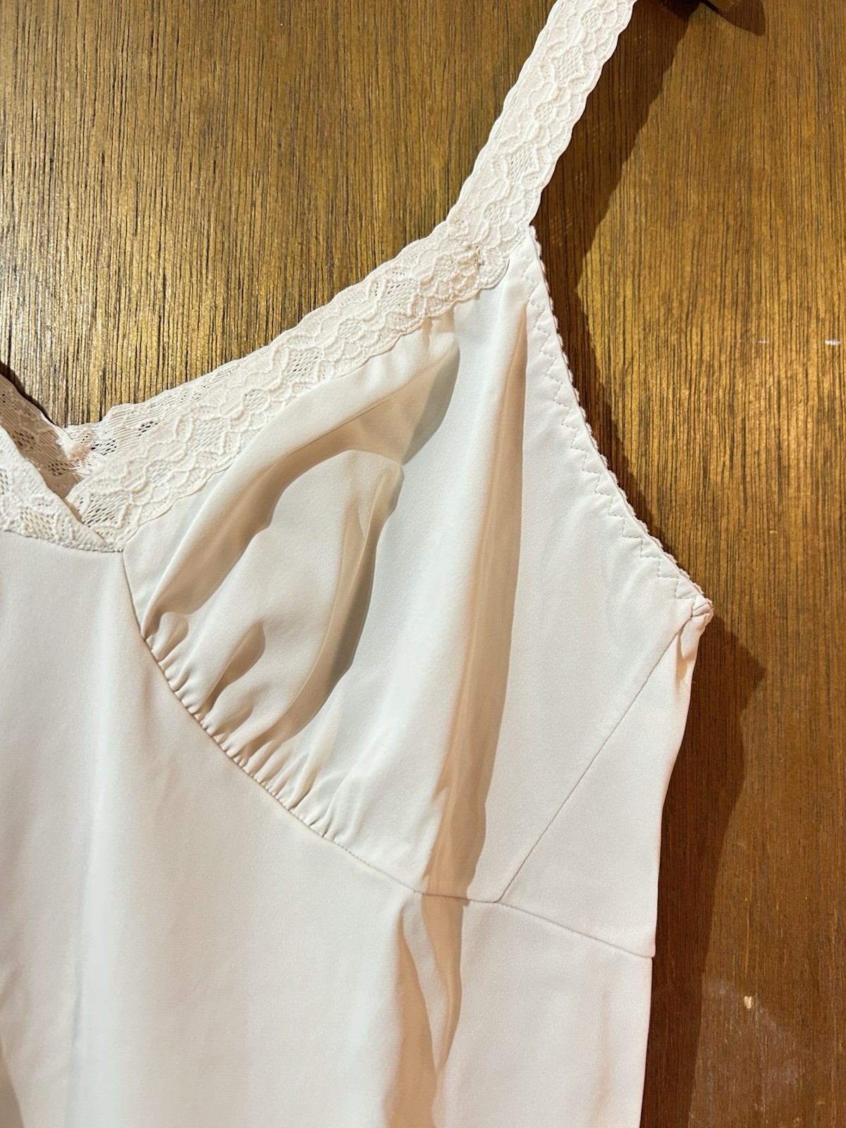 Vintage 2 Pc Nylon & Lace Full Slips Blush & Ivory SZ 40L XL Lorraine Shadowline