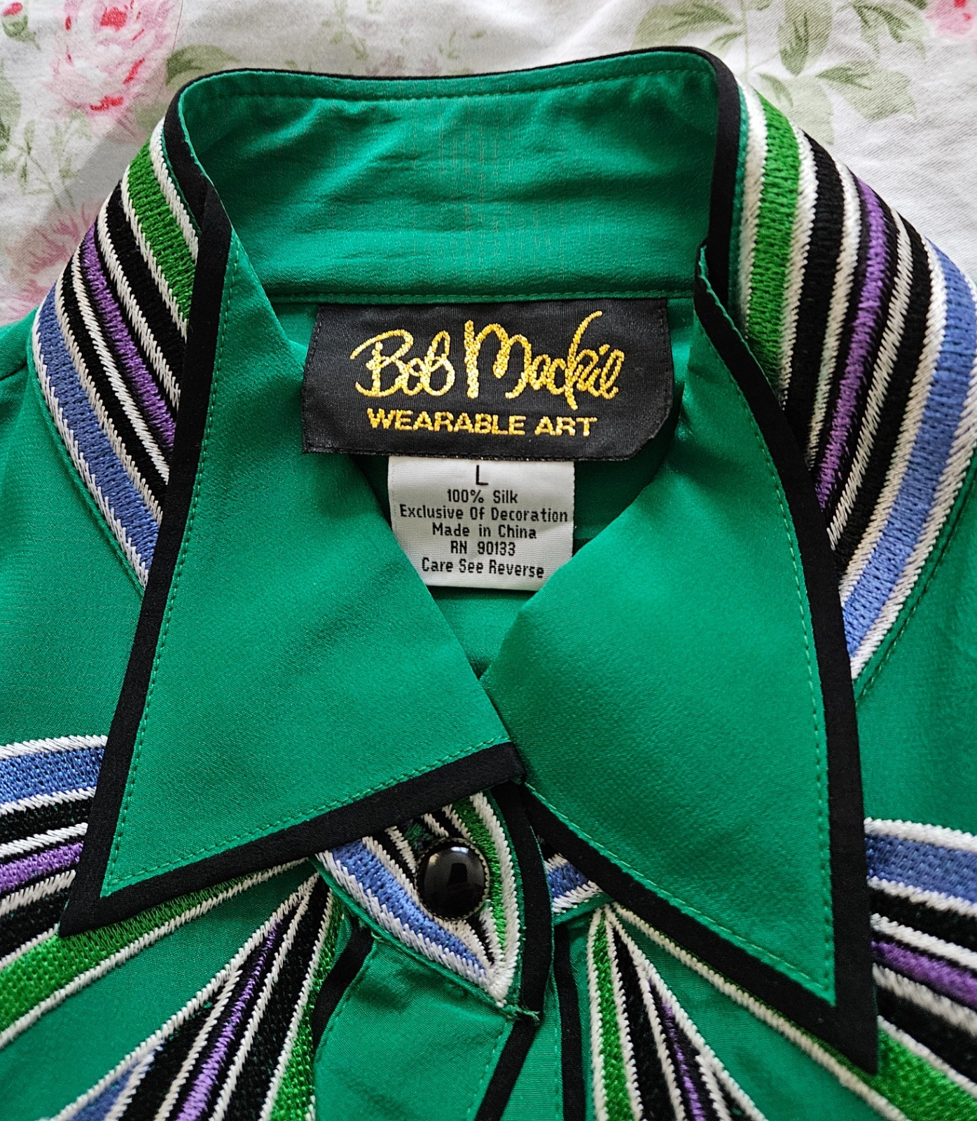 Blouse / Dress – Vintage ?, Bob Mackie Wearable Art. 100% Silk size L beautiful