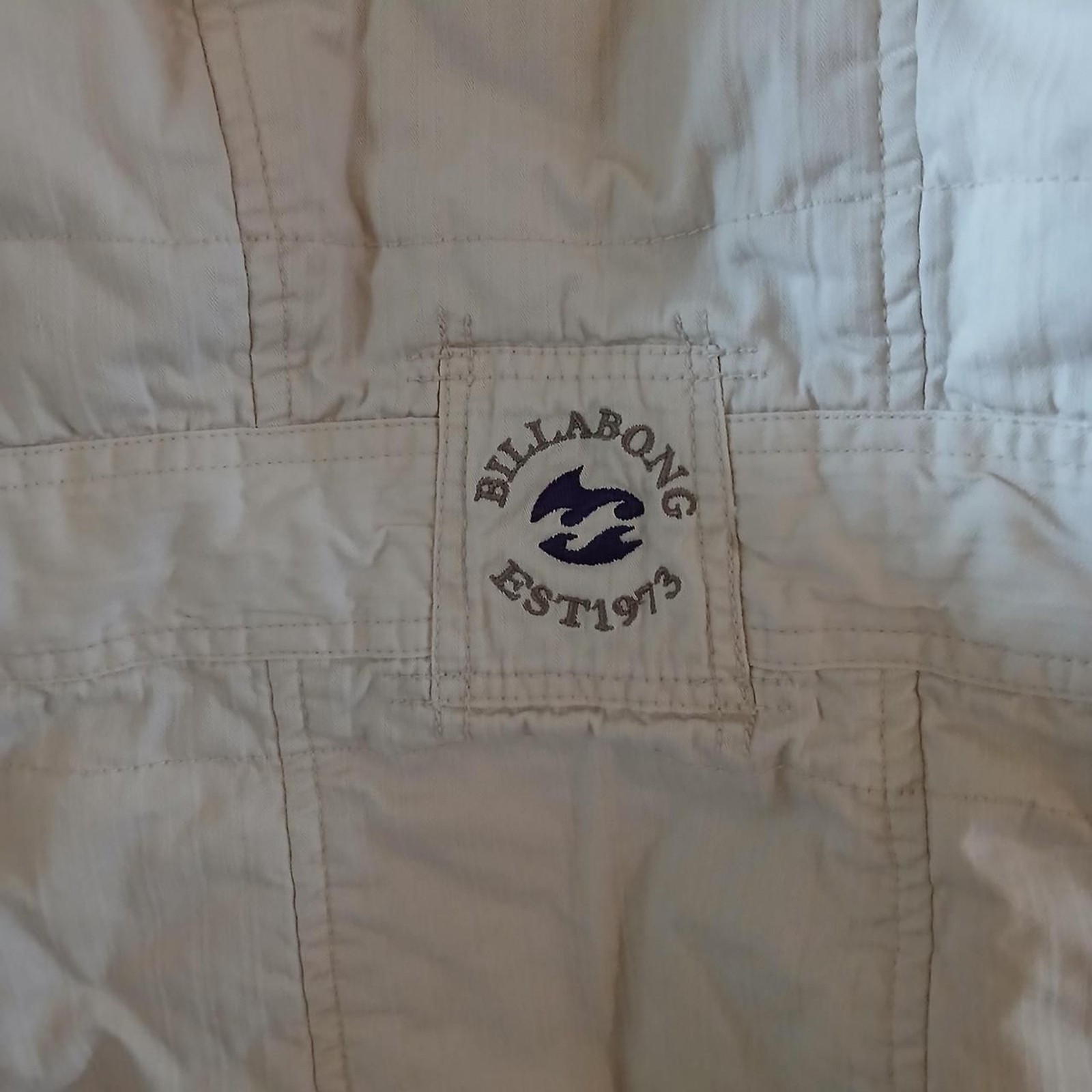 Y2K Vintage Cream Billabong Utility Jacket w hood XL Skater Grunge Gorpcore