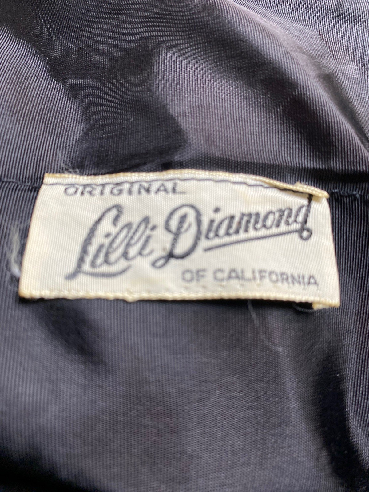 60,s Orig Lilli Diamond Classy Black Crepe Sheath.36”B,28W38”H