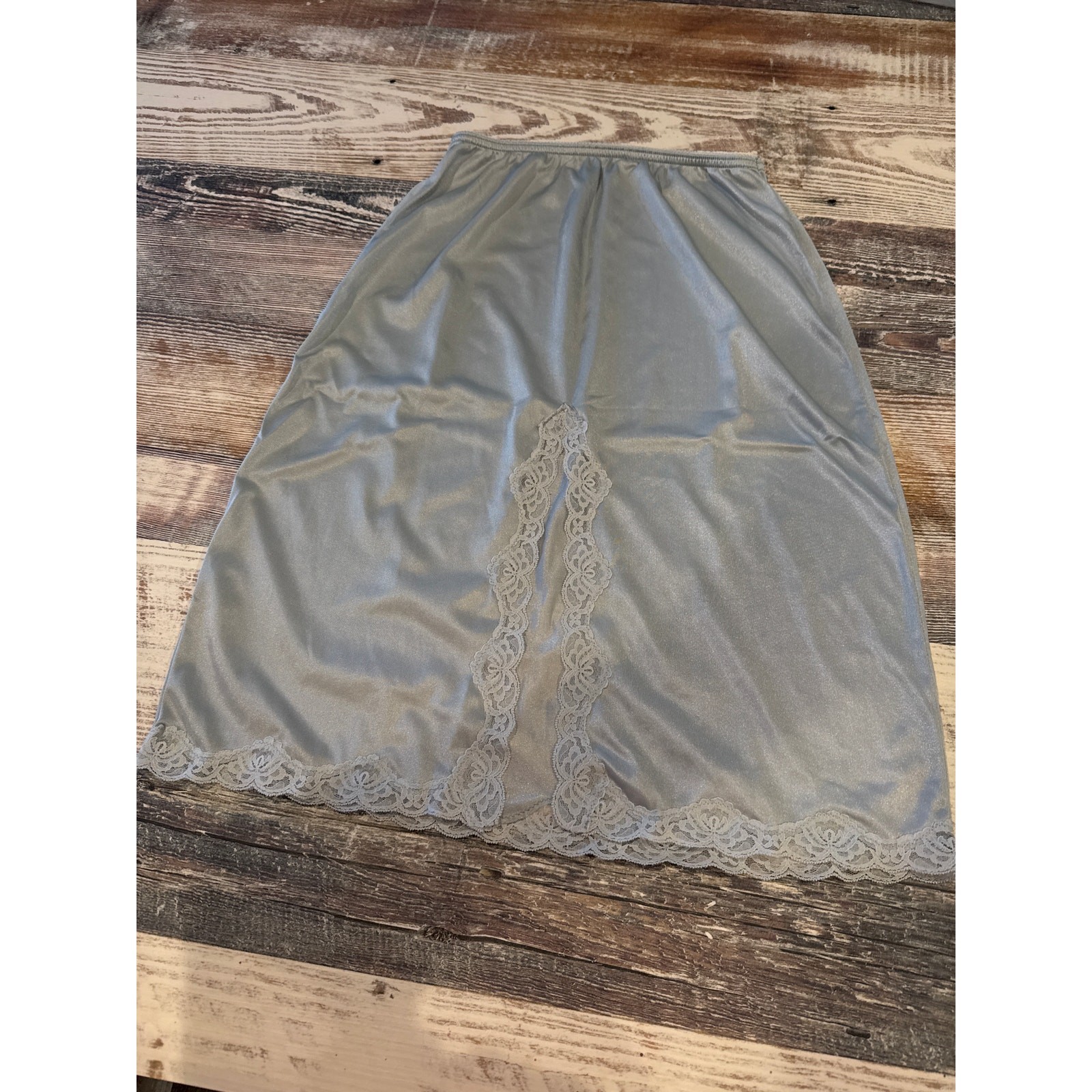 Beautiful Vintage Satin Slip with Lace Trim Elegant Lingerie Women Undergarment
