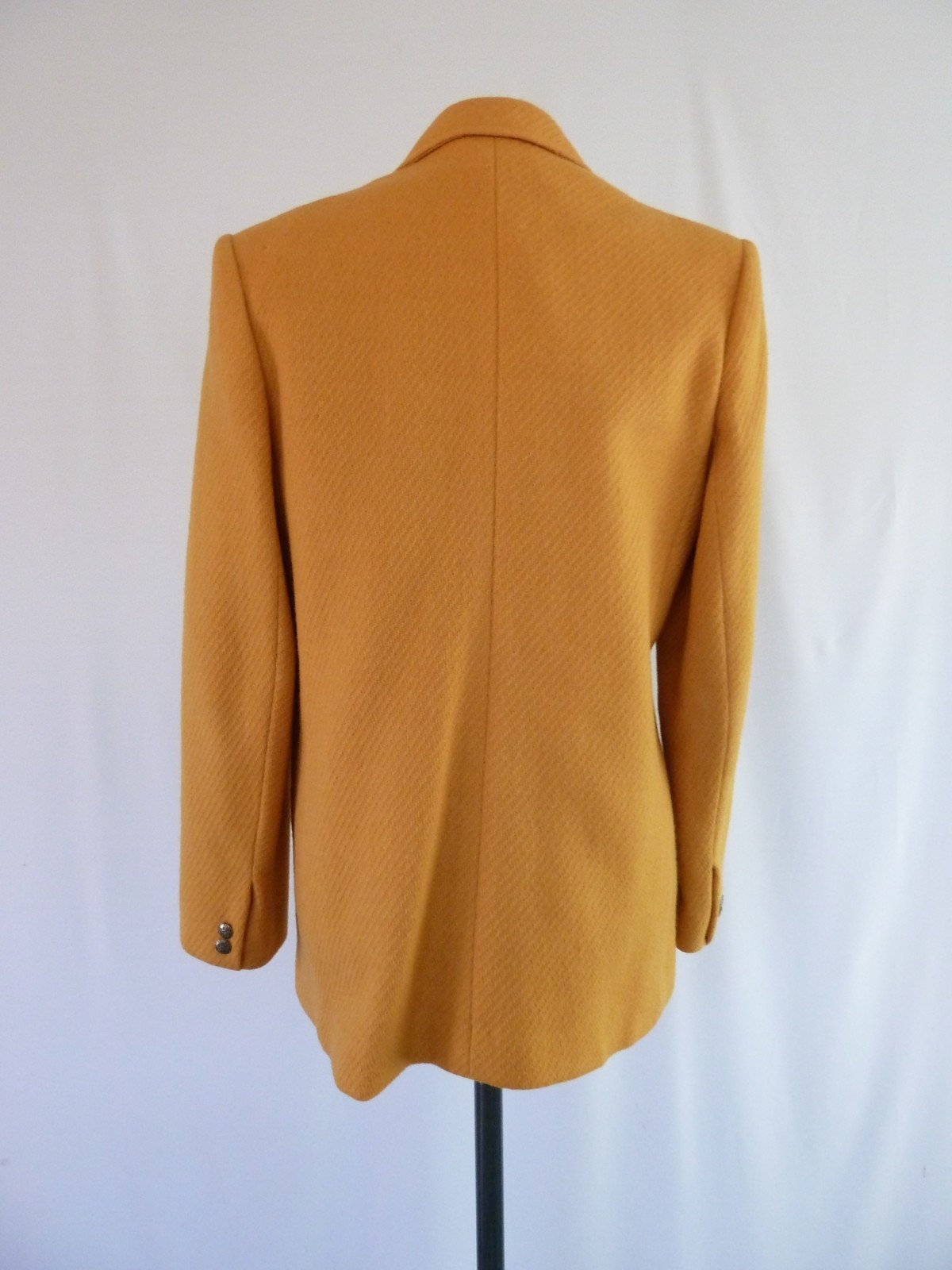 Vintage Evan Picone 100% Wool Union Mustard Yellow Princess Seam Coat 12 USA