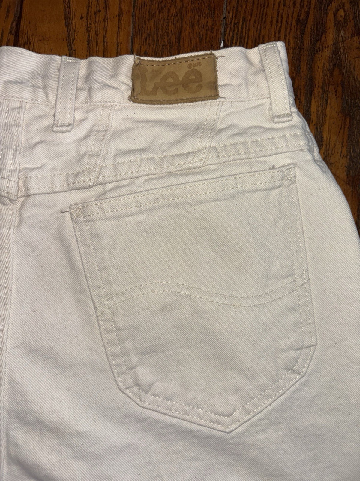 Vtg 80s Lee Mom Jeans Women’s 12L Off-White Cream Tapered High Rise 28 x 33 USA