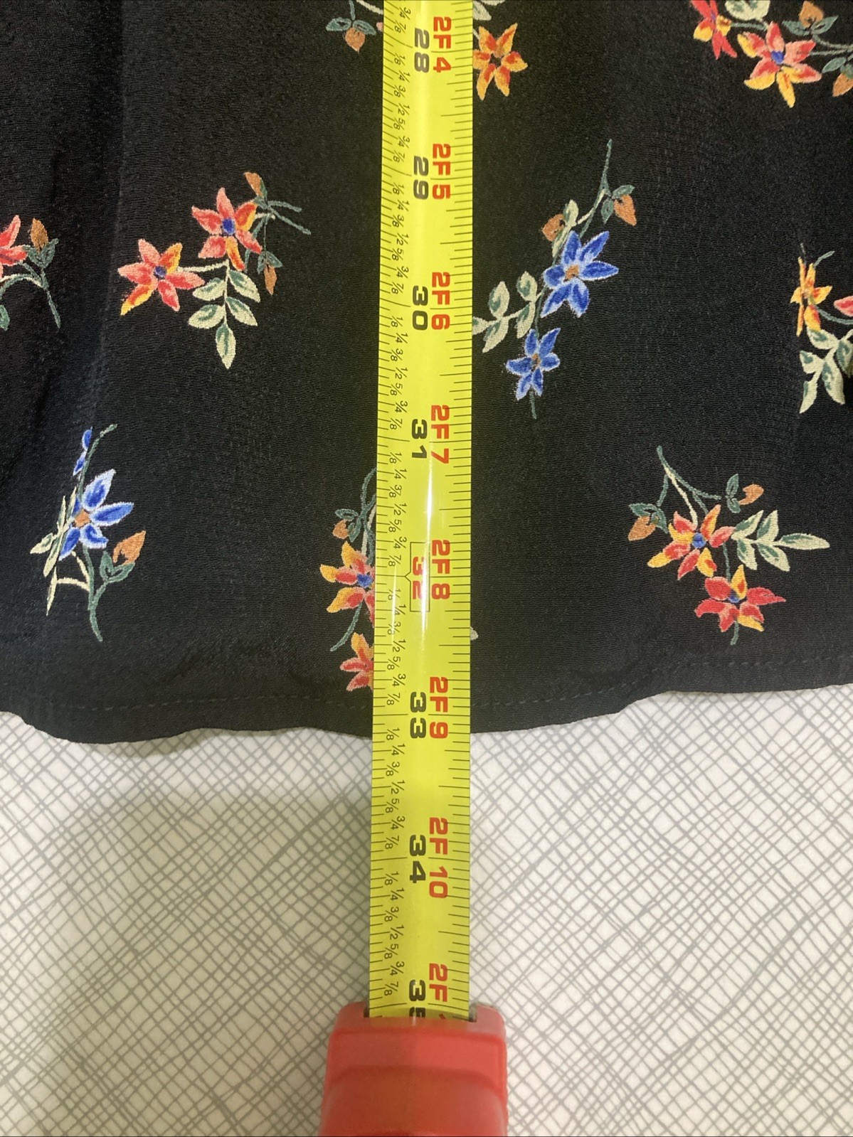 Vtg 90s Autumn Moon Rayon Crepe Floral Maxi Skirt Grunge Whimsigoth USA Boho XS