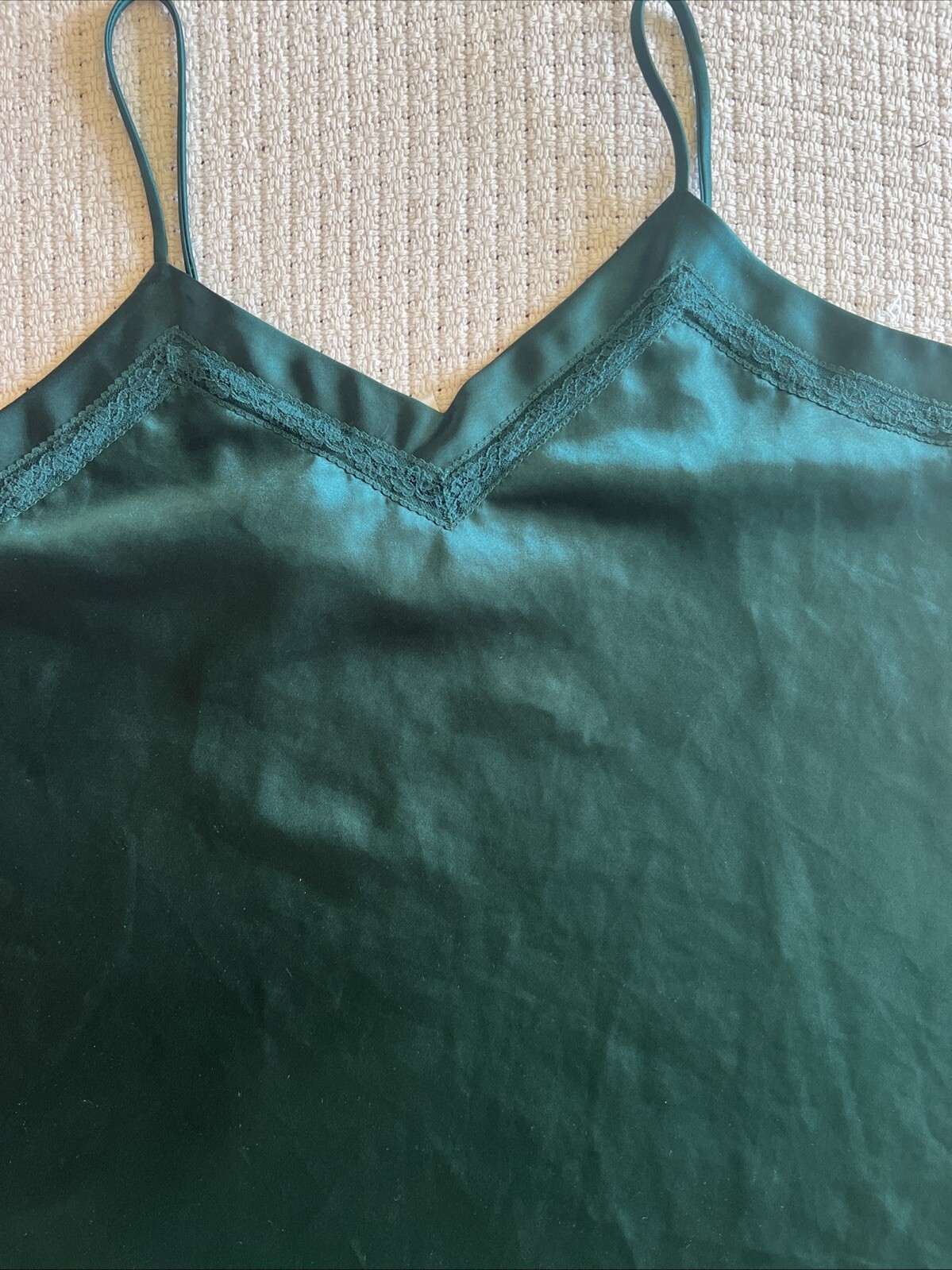 Women’s TR Bentey XL Green Satiny Short Flirty Nighty Negligee Sexy Vintage