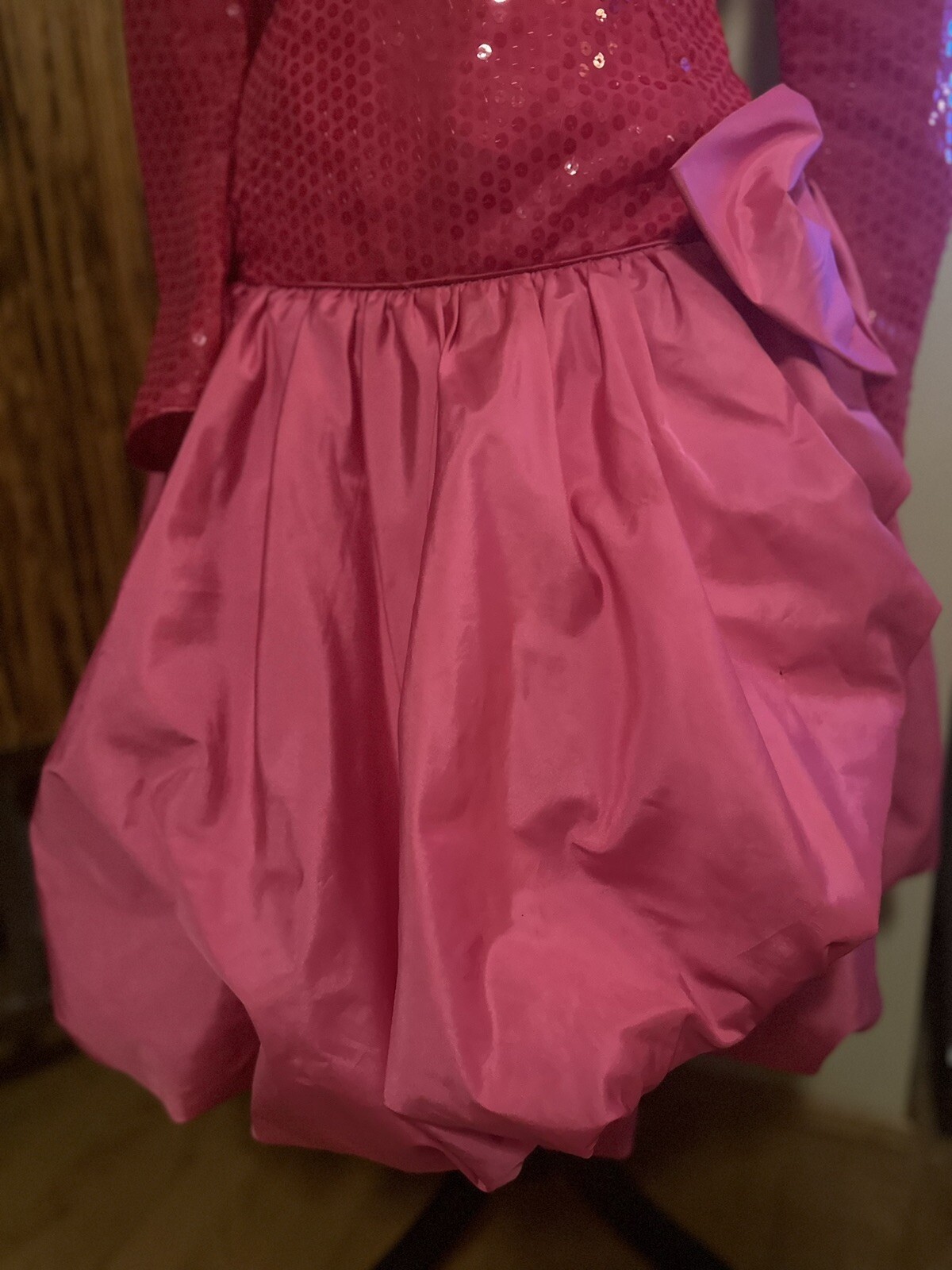 Vintage Totally 80s Madonna MTV Party Prom Dress Bubblegum Lace Sequin Bow 11/12