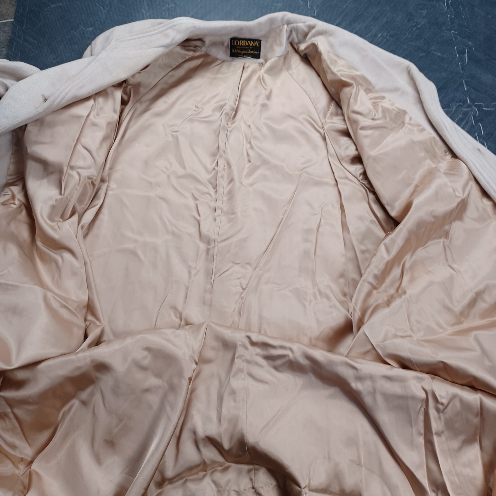 Vintage Cordana Wellington Fashions Celanese Arnel Long Coat Size XL 44″ Read
