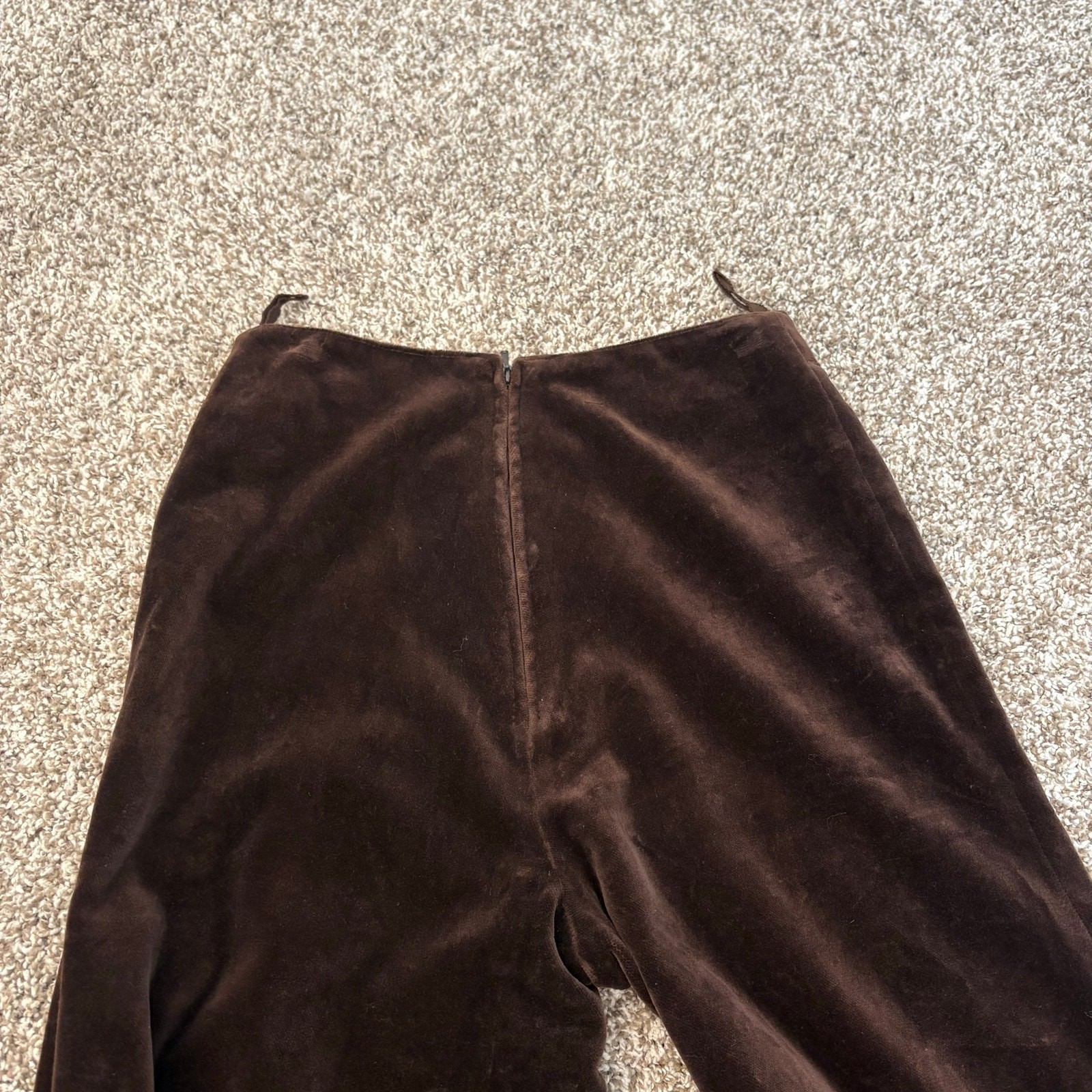 Vintage 70s Rosner Cotton Velvet Wide Leg Slacks West German High Rise Brown 8