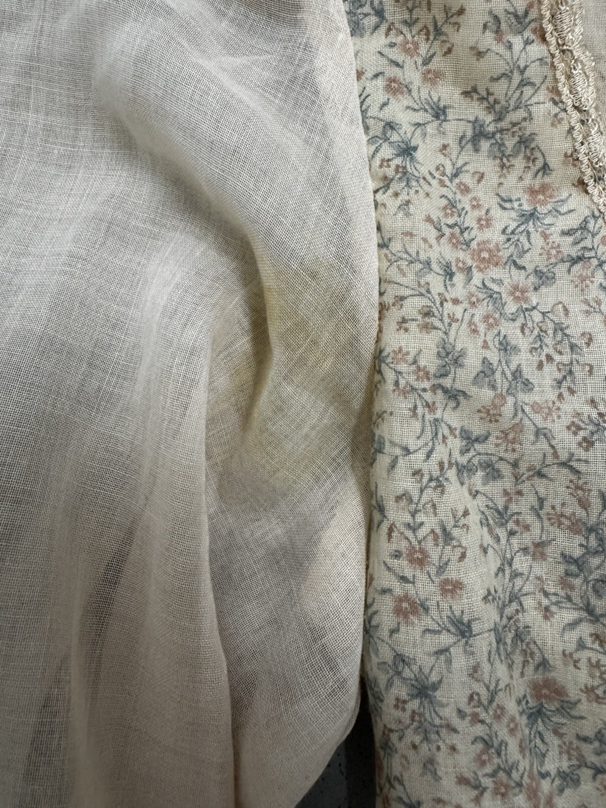 Gunne Sax by Jessica Floral Maxi Dress Size 9 Calico Prairie Has Some STAINs
