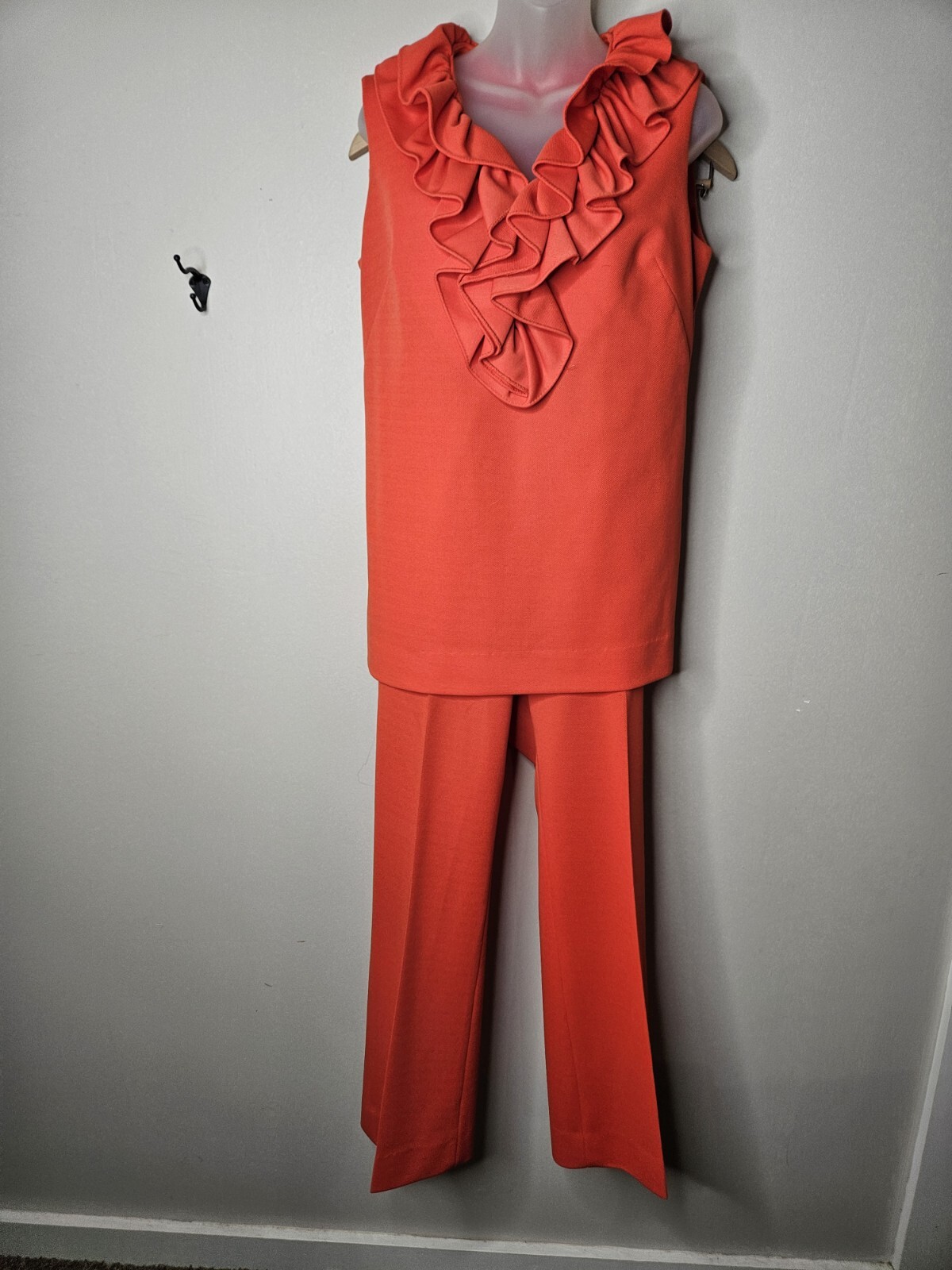 60s 70s Vintage Disco Mod Gogo Hippie Orange Leisure Pants Outfit