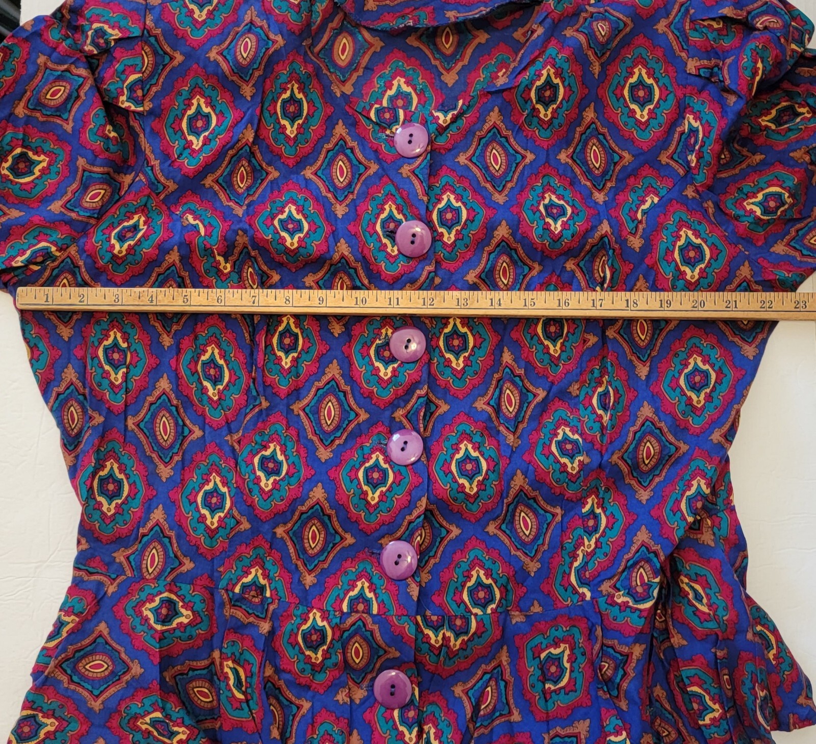 Women’s 1980s Vtg Dress Sz22 Kate Warner Made In USA Multicolor Dress Pre-owned