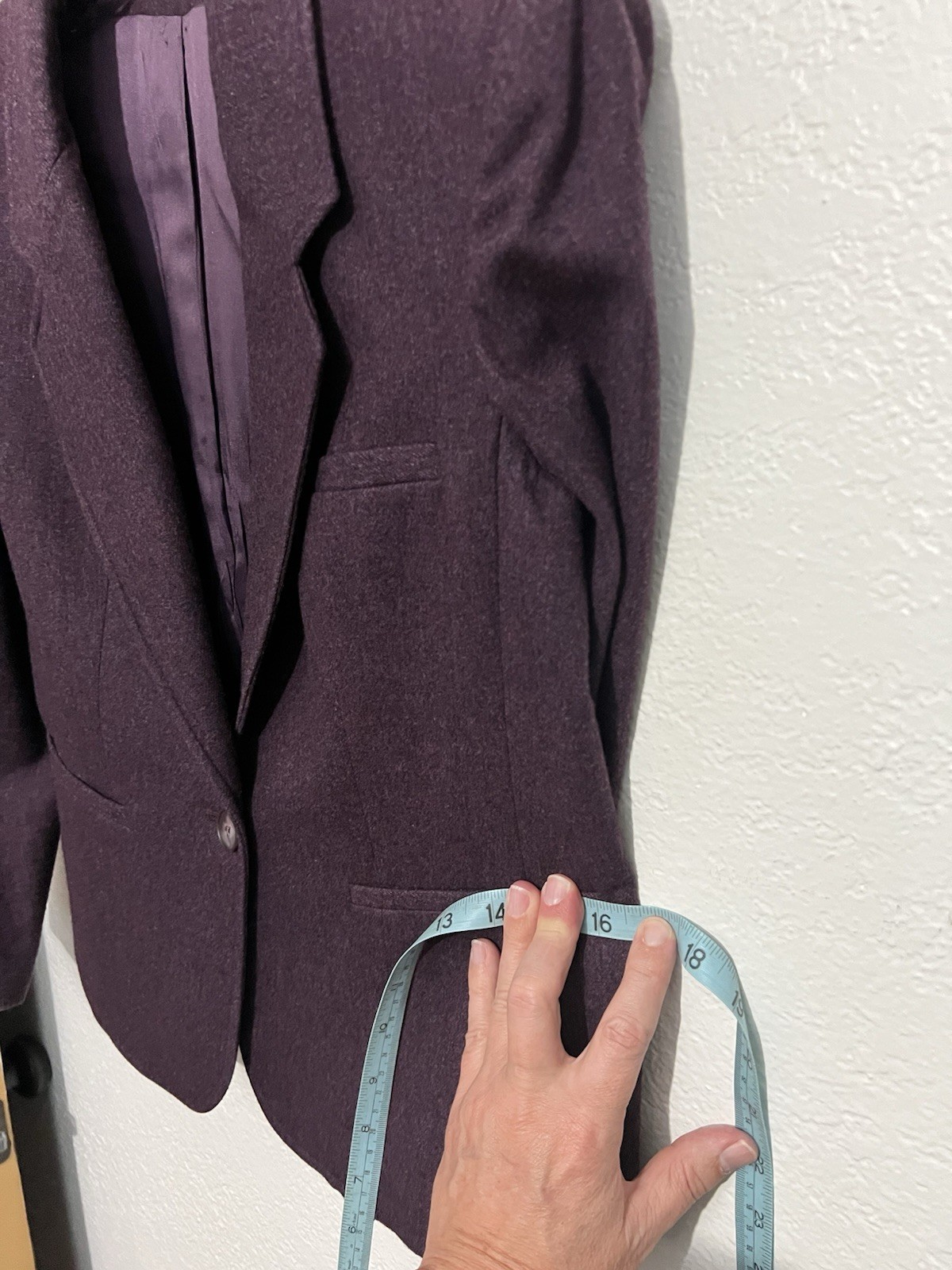 Vtg Sm Wool Skirt Suit Plum Purple Blazer Midi Skirt 2 Piece Set