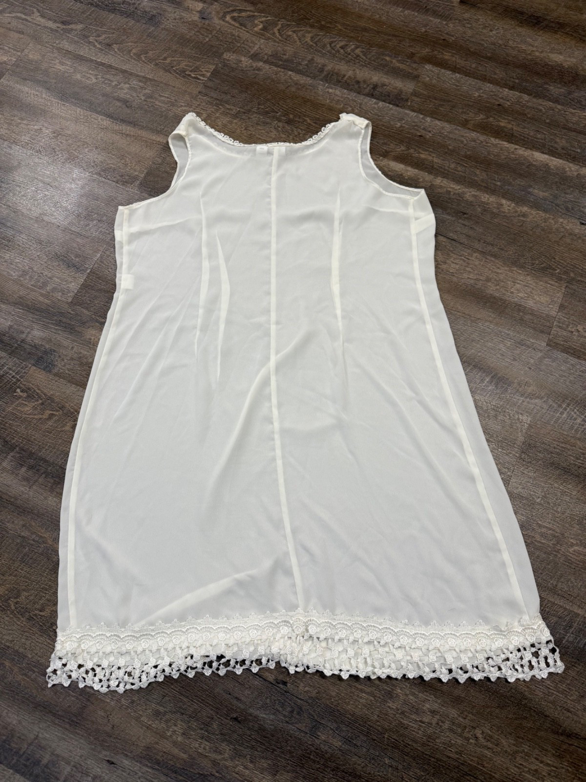 Vintage Katy D Kathryn Deene White Lace Slip Dress—Size 26/28 Made in USA White