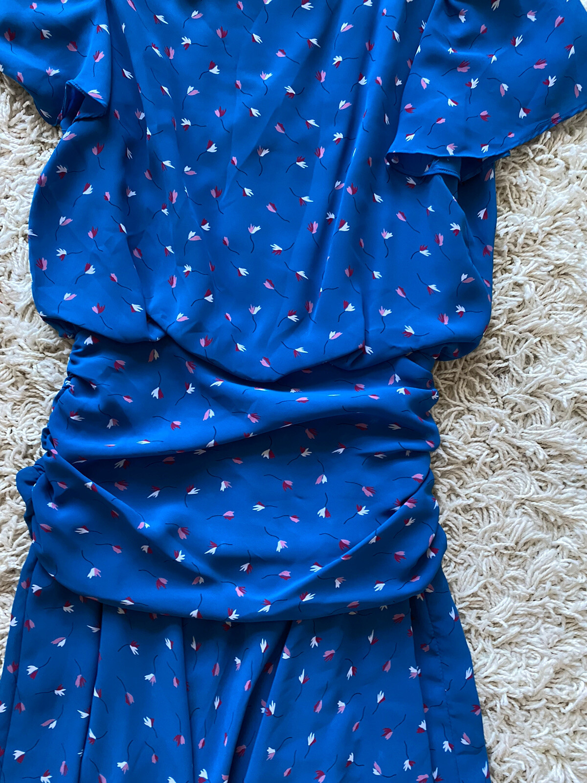 Vintage Dress Floral Blue Swing JT Midi 1990s Size 4