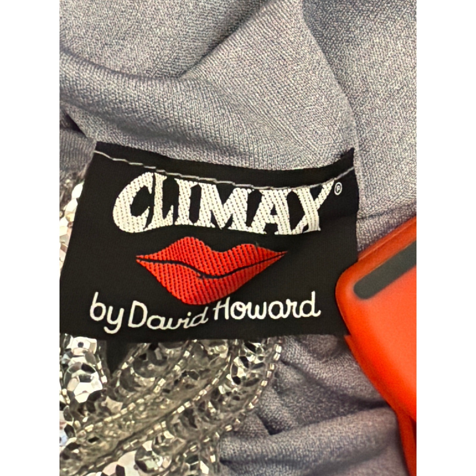 Vintage 80’s Climax by David Howard Draped Dress Silver Sequin Glam Disco 4402