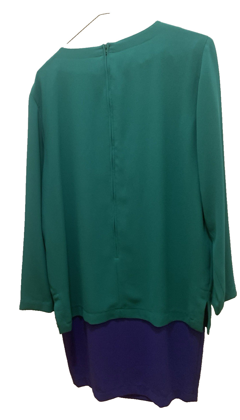 Dress Size 10 Green Blue 90s Vintage Sheath Chic Career Midi Timeless Ms Chaus
