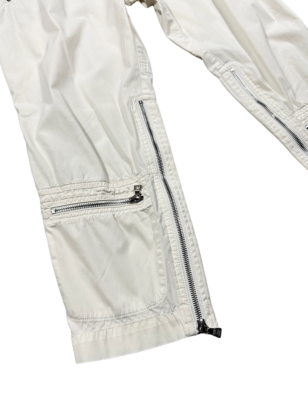 Prada White Aviator Zipper Cargo Capri Pant – Size 38IT / Fits Size XS-S