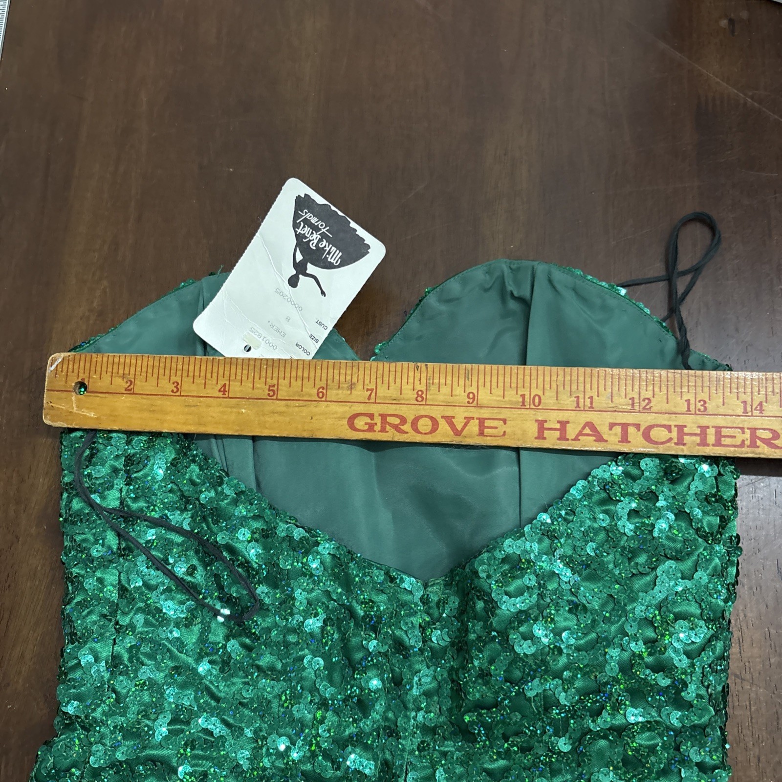 Stunning Vintage 1980s Mike Benet Formals Strapless Evening Gown – Emerald Green