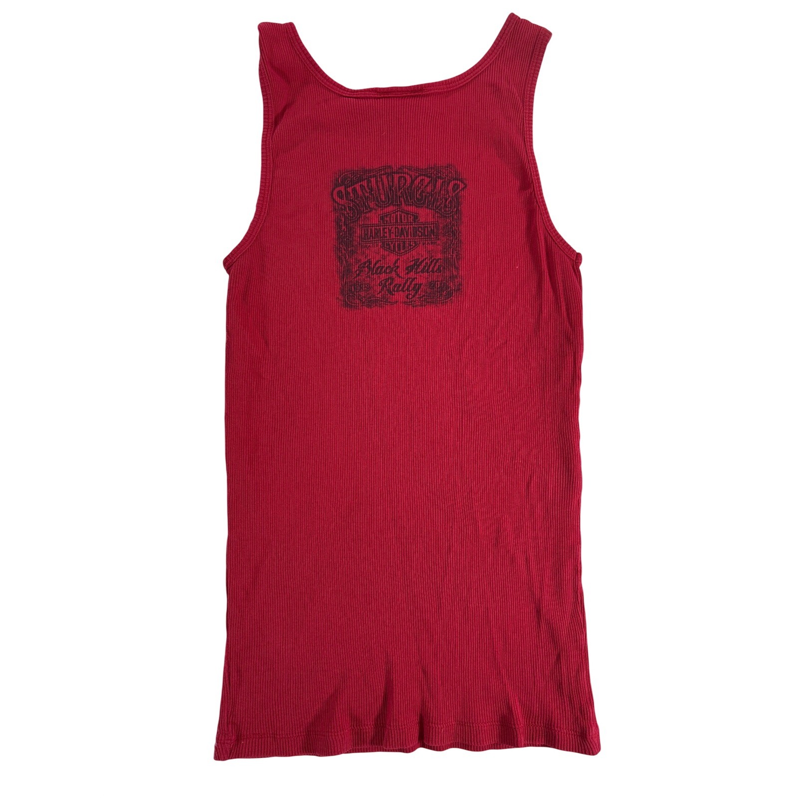 Vintage Harley-Davidson Sturgis Ribbed Tank Top Red RK Stratman Y2K Large