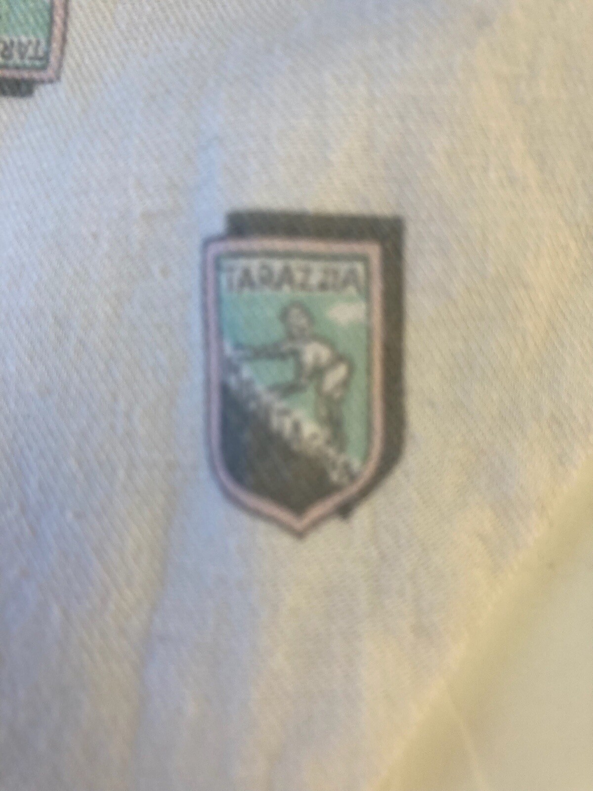 Tarazzia Button Up Shirt Women’s Size M White Gray Pink Pattern Blouse Vintage