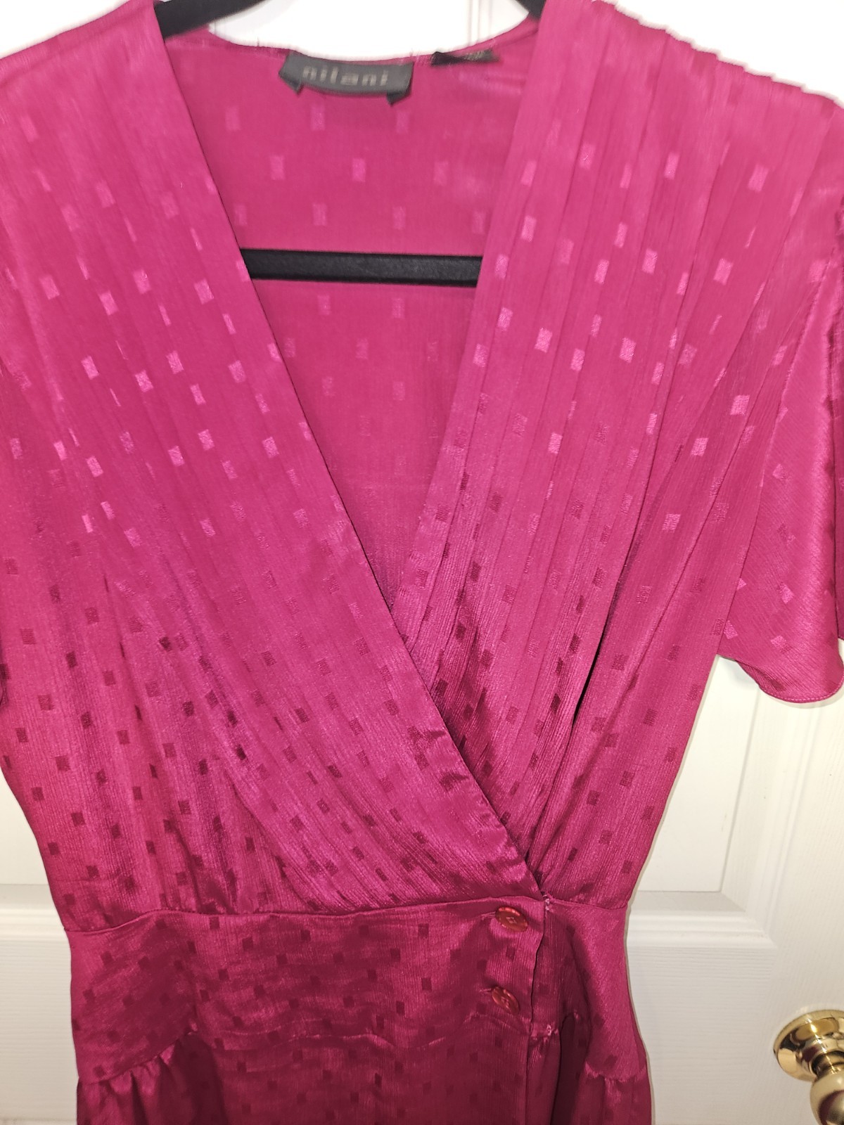 Vintage Nilani Fuscia 80s Dress Size 7/8 Puff Shoulder Silhouette