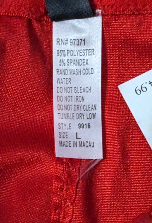 NWT Vtg Large Red Brief Panties Shiny High Cut Shaping Panty Donna Loren Brocade