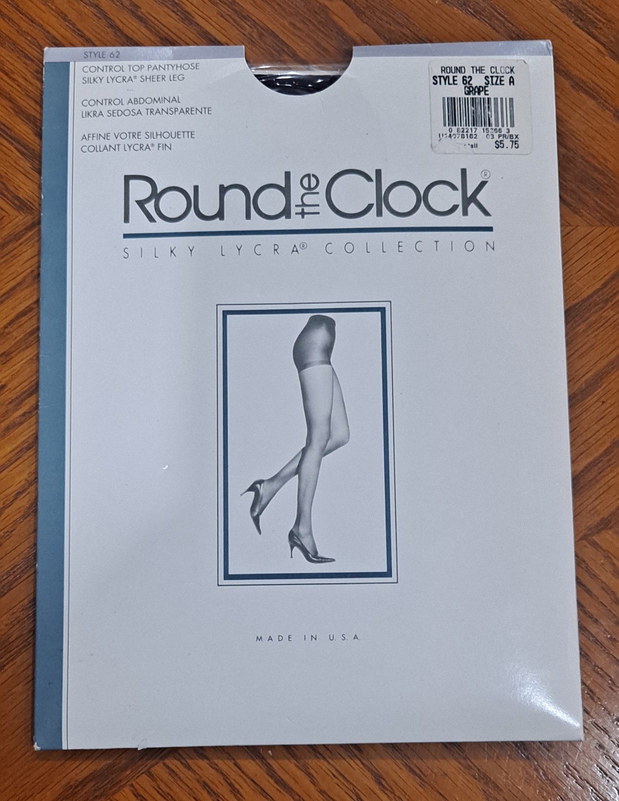 Vtg NWT Round The Clock Silky Lycra Grape Sz A Style 62 Pantyhose