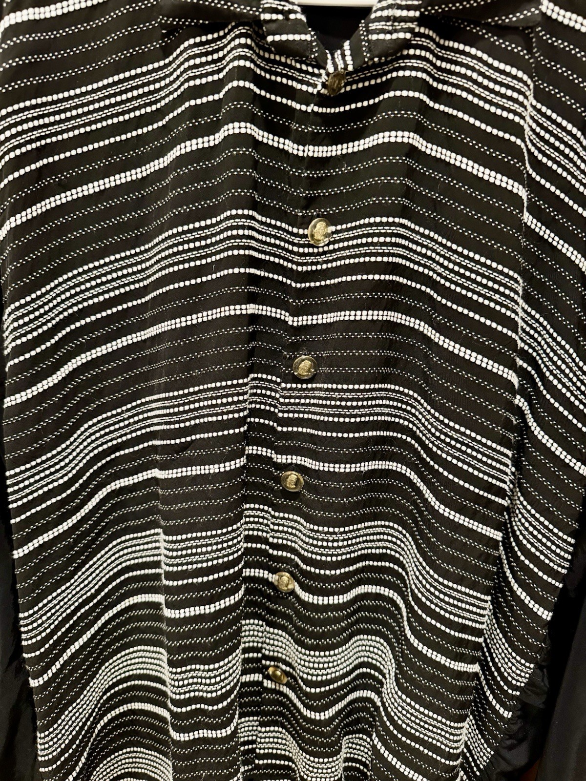 Vintage Sfarzo Milano Shirt Black White Gold Medusa Buttons Women Italy Large