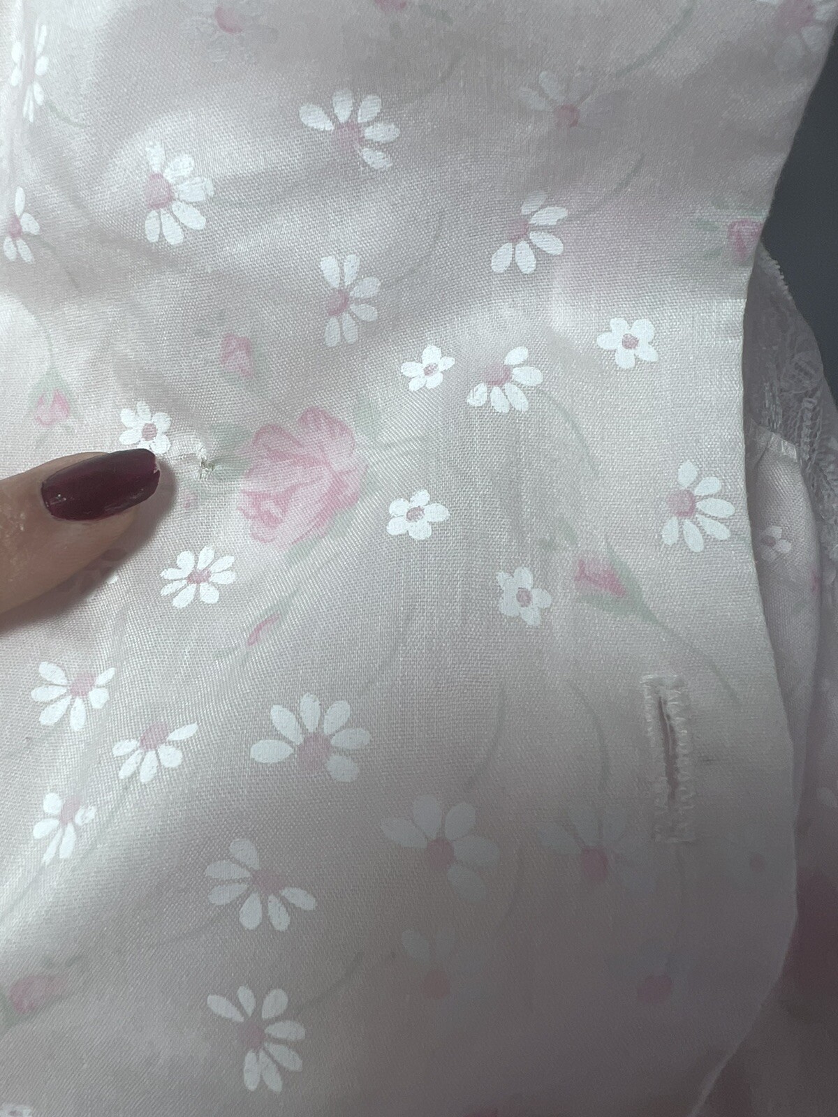 Vintage STARDUST light Pink floral Lace Ruffle nightgown Size Large