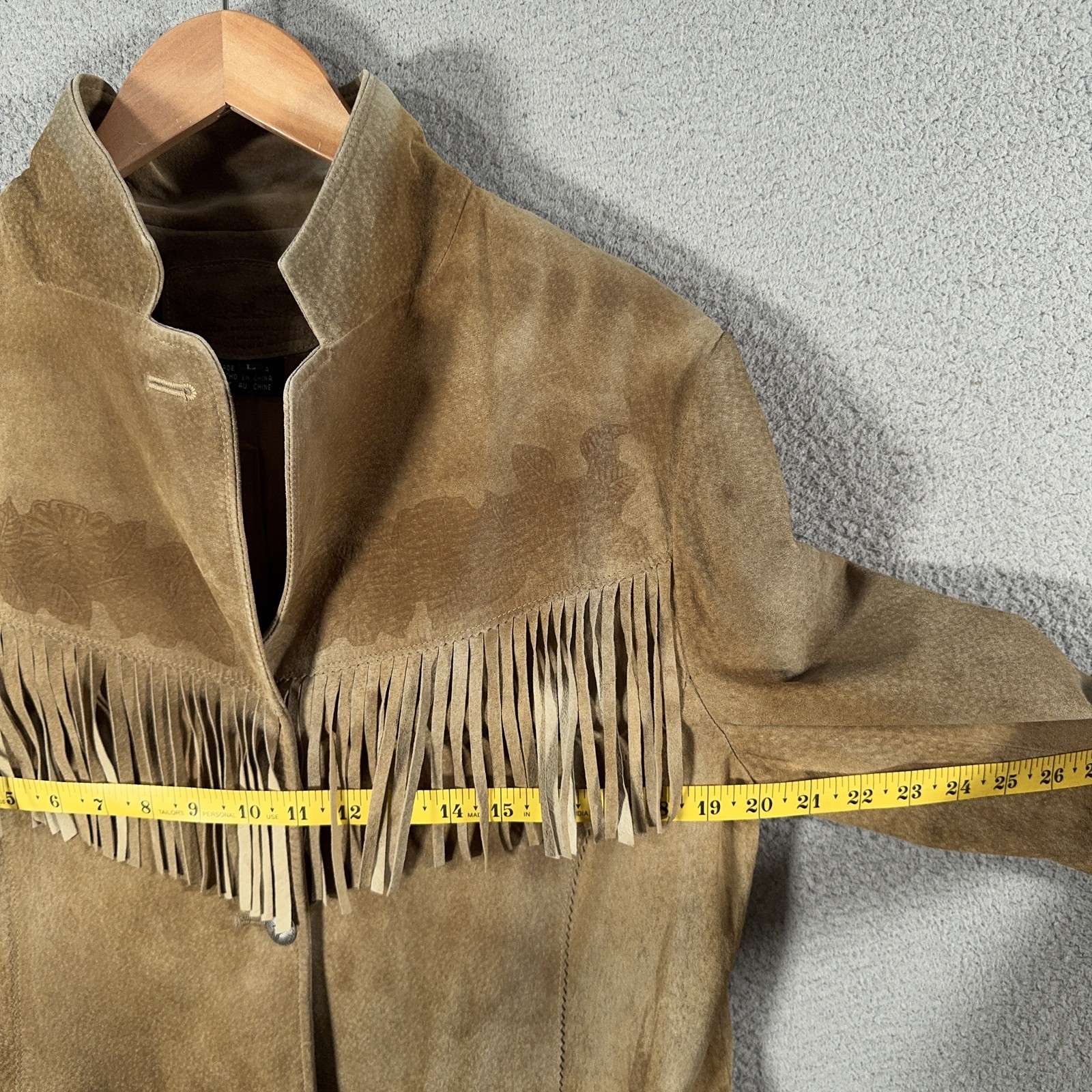 Vintage Ralph Lauren Suede Fringe Jacket Womens Large Brown Western Cowgirl FLAW
