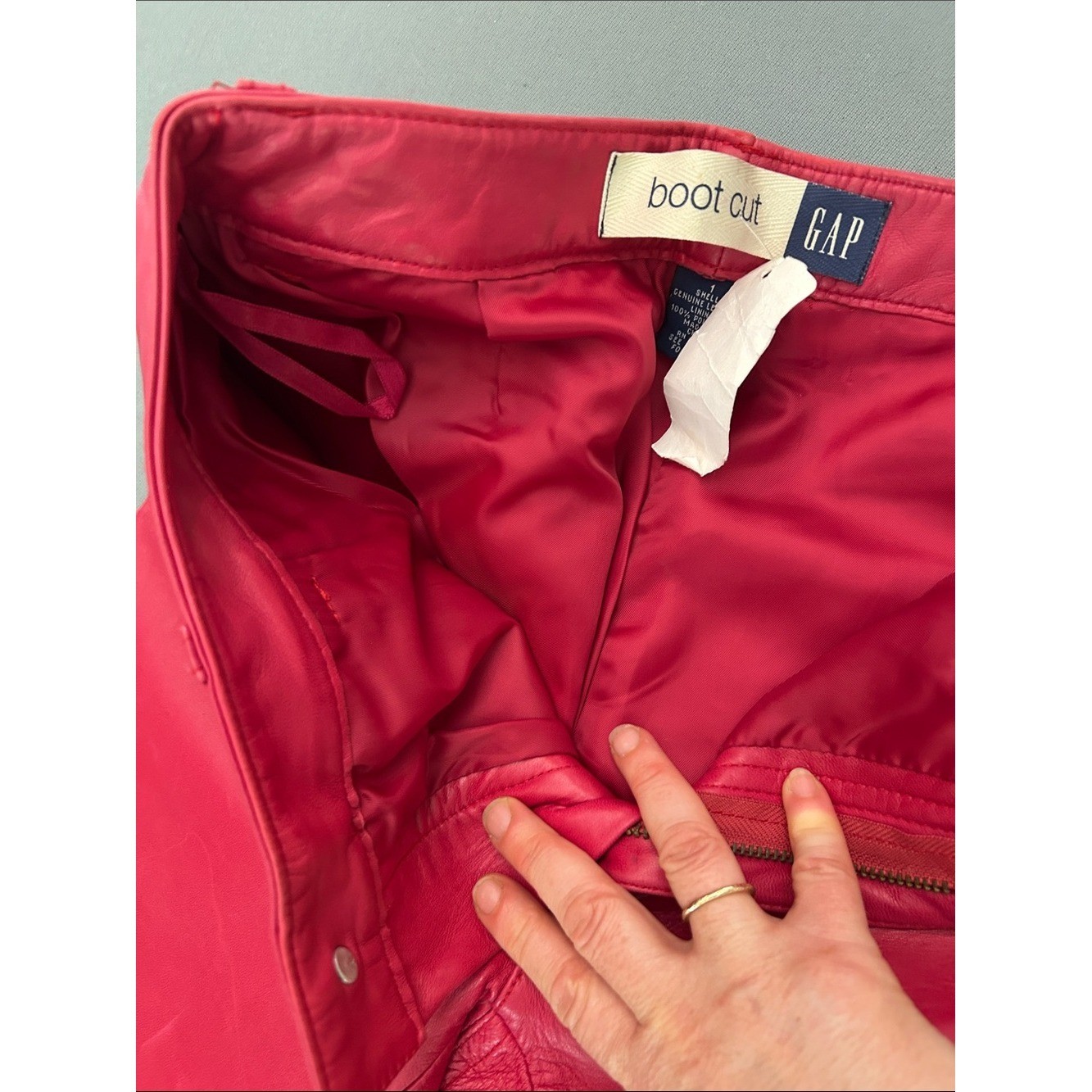 New w/defects GAP Vintage Circa 2000 Leather Bootcut Jeans – Bright Pink
