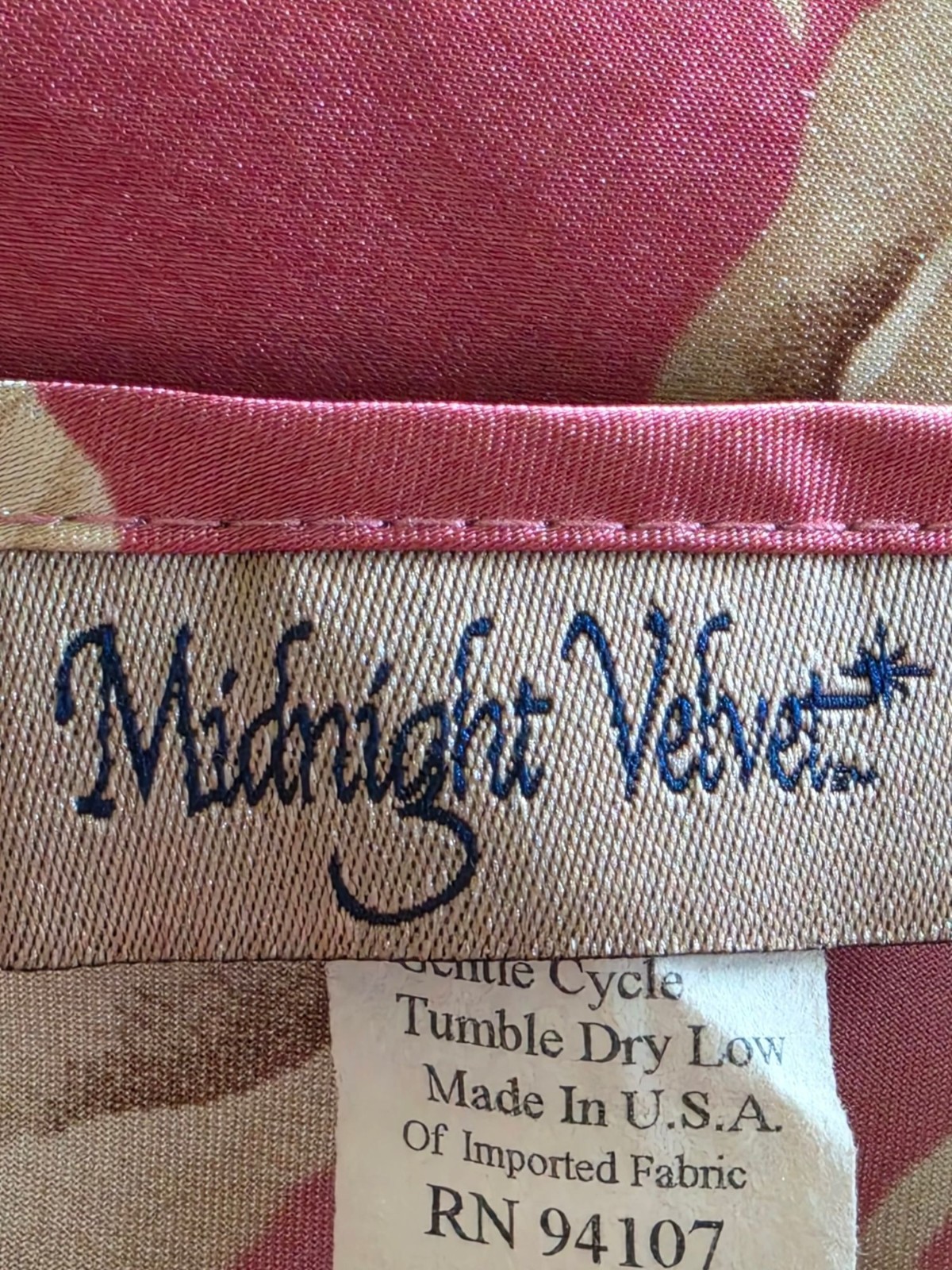 VTG Midnight Velvet Floral Satin Slip Dress L Pink Grunge Fairy Cottagecore 90s