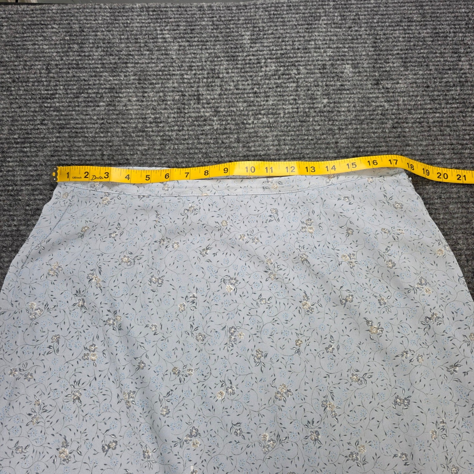 Vintage Laura Scott Floral Skirt Women’s Size L Blue Lined A-Line Cottagecore