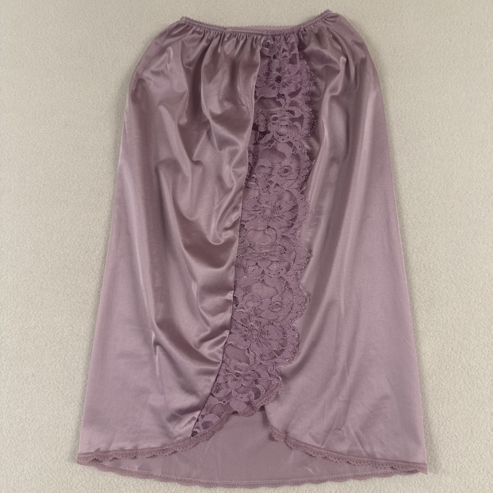 Vtg Half Slip Side Lace Slit XS Union Made Light Purple Lilac 1960s 1970s Pinup