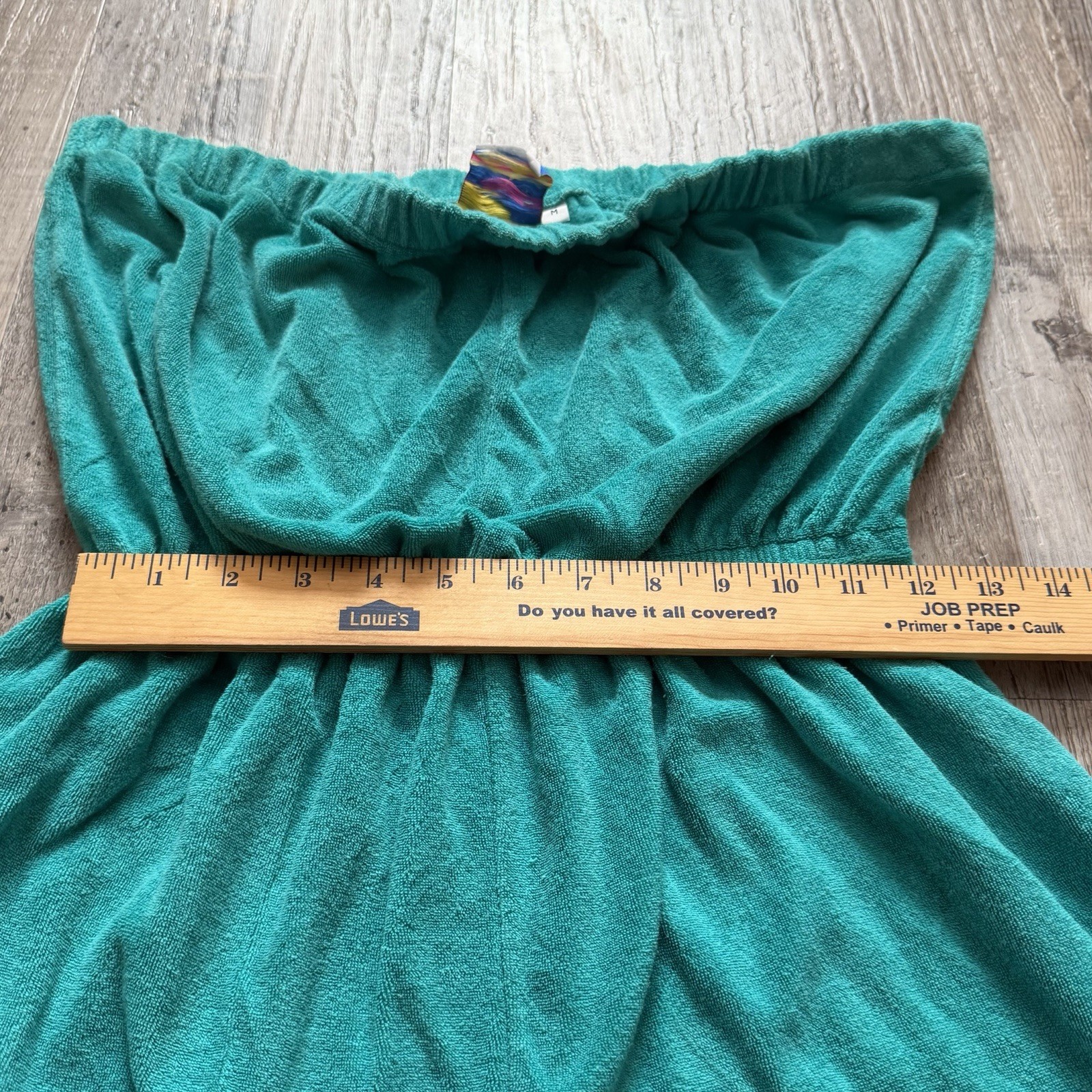 VTG 70s Beached Sears Terrycloth Strapless Teal Romper Jumpsuit (Size M) Rare