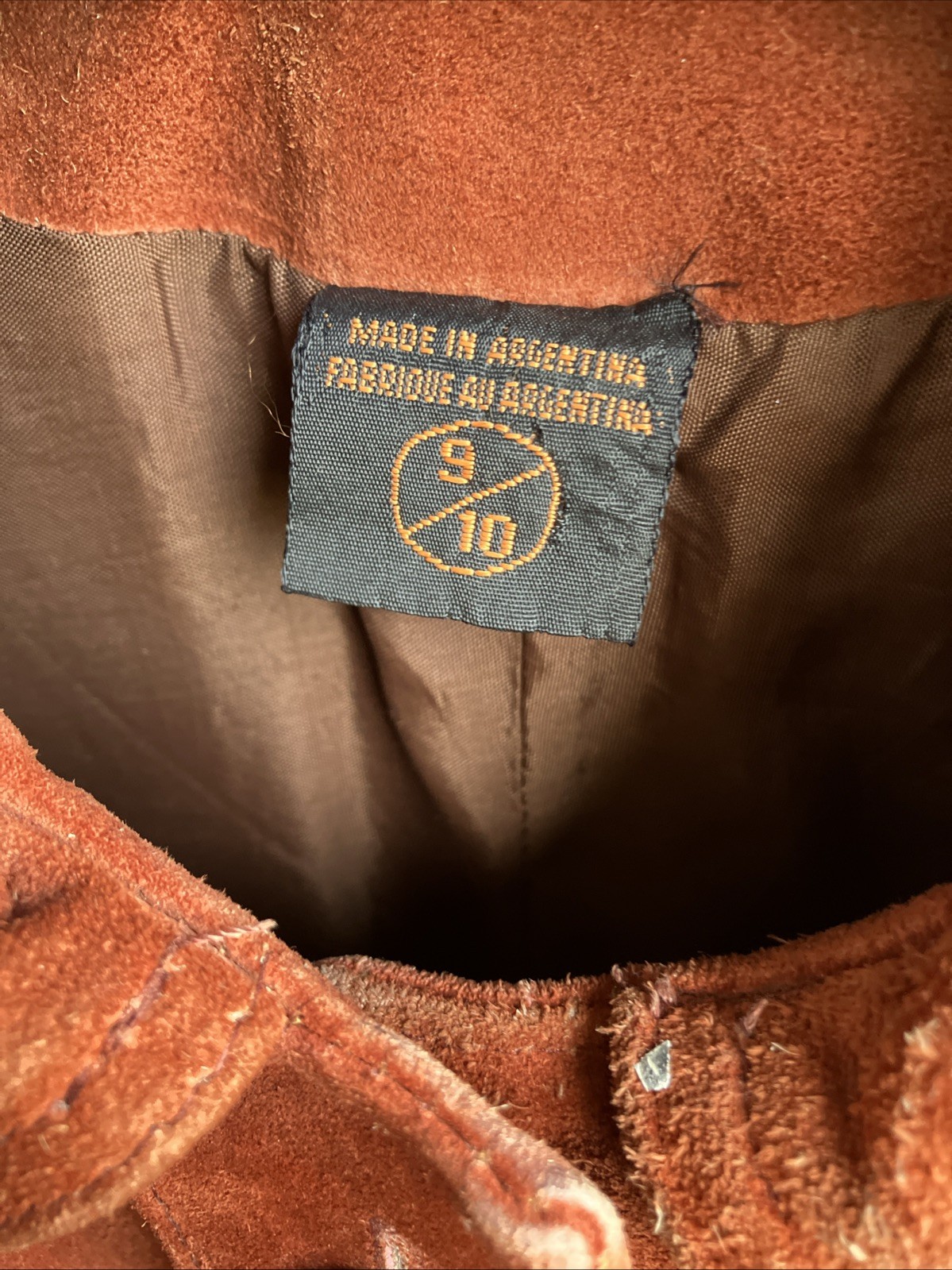 Vintage 1970s 70s Suede Belted Peacoat Burnt Orange Lined Size 9/10 XS