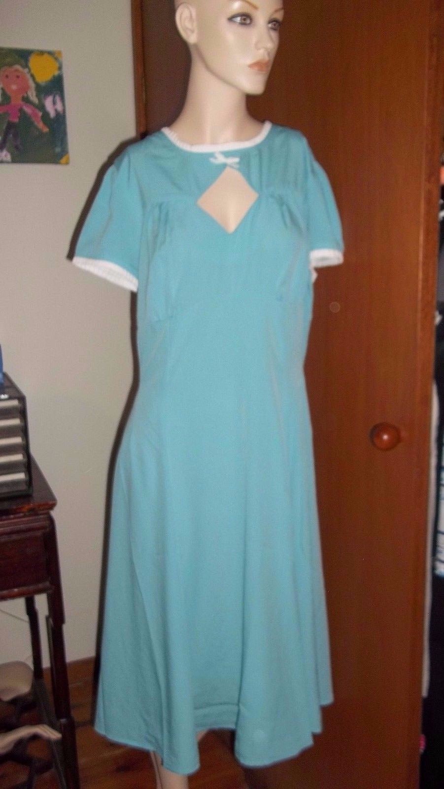 50s Vintage little Party Dress Rockabilly Teacher hell bunny blue pastel SZ 14