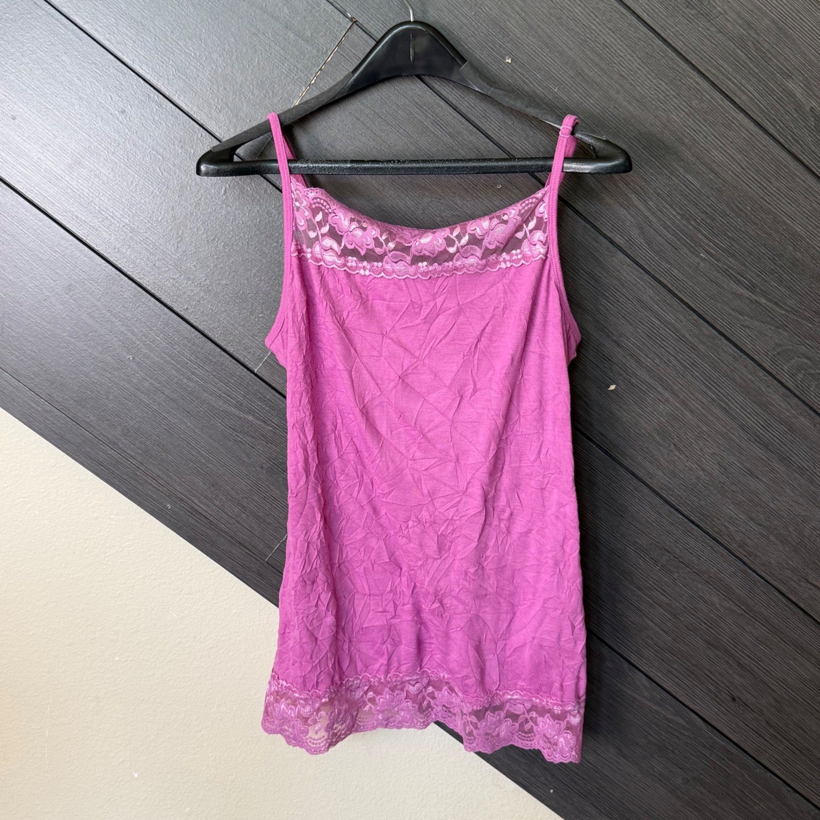 Maurices Women’s Lace Trim Cami Tank Top Purple/Blush Size 1