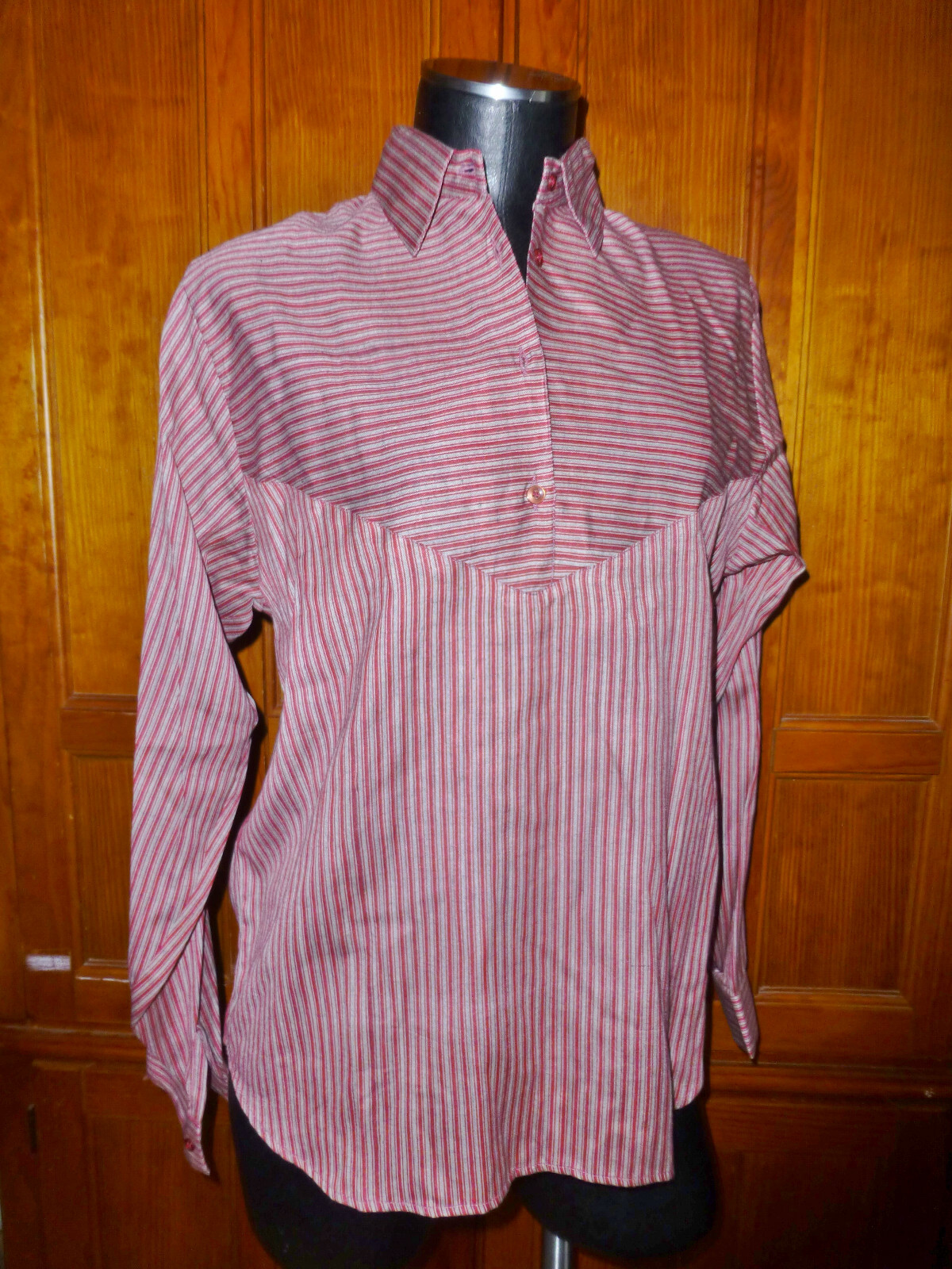 Vtg 70s 80s India Royal SILK Cotton Stripe ETHNIC BoHo BLOUSE TOP M L
