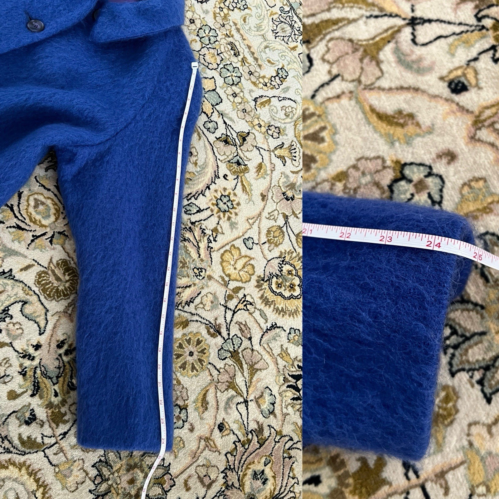 Loring Vintage 90% Mohair Wool Royal Blue Long Coat 14 XL Classic Union Made USA