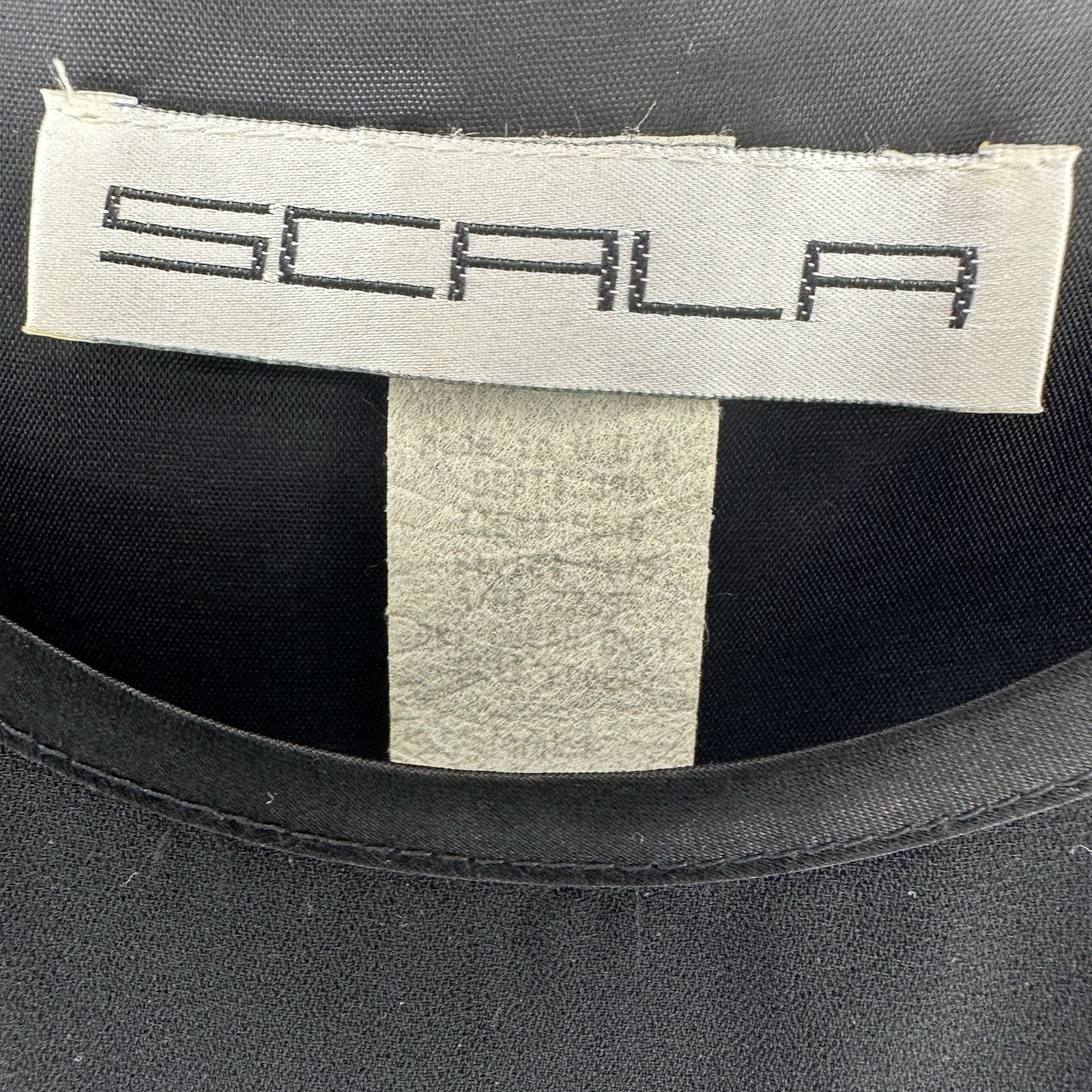 Vintage Scala Black Tank Top Sleeveless Shell Lined Blouse Made In USA