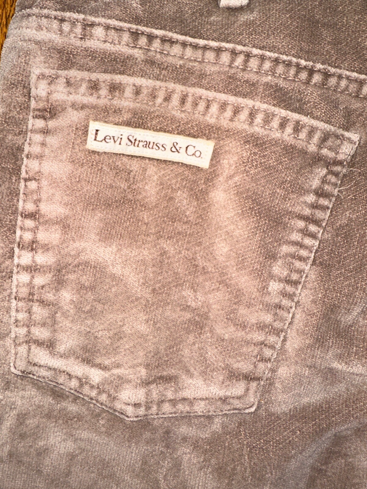 Vtg 70s Levis 519 Corduroy Pants USA Made Talon 42 Zipper Velour Feel 34×32