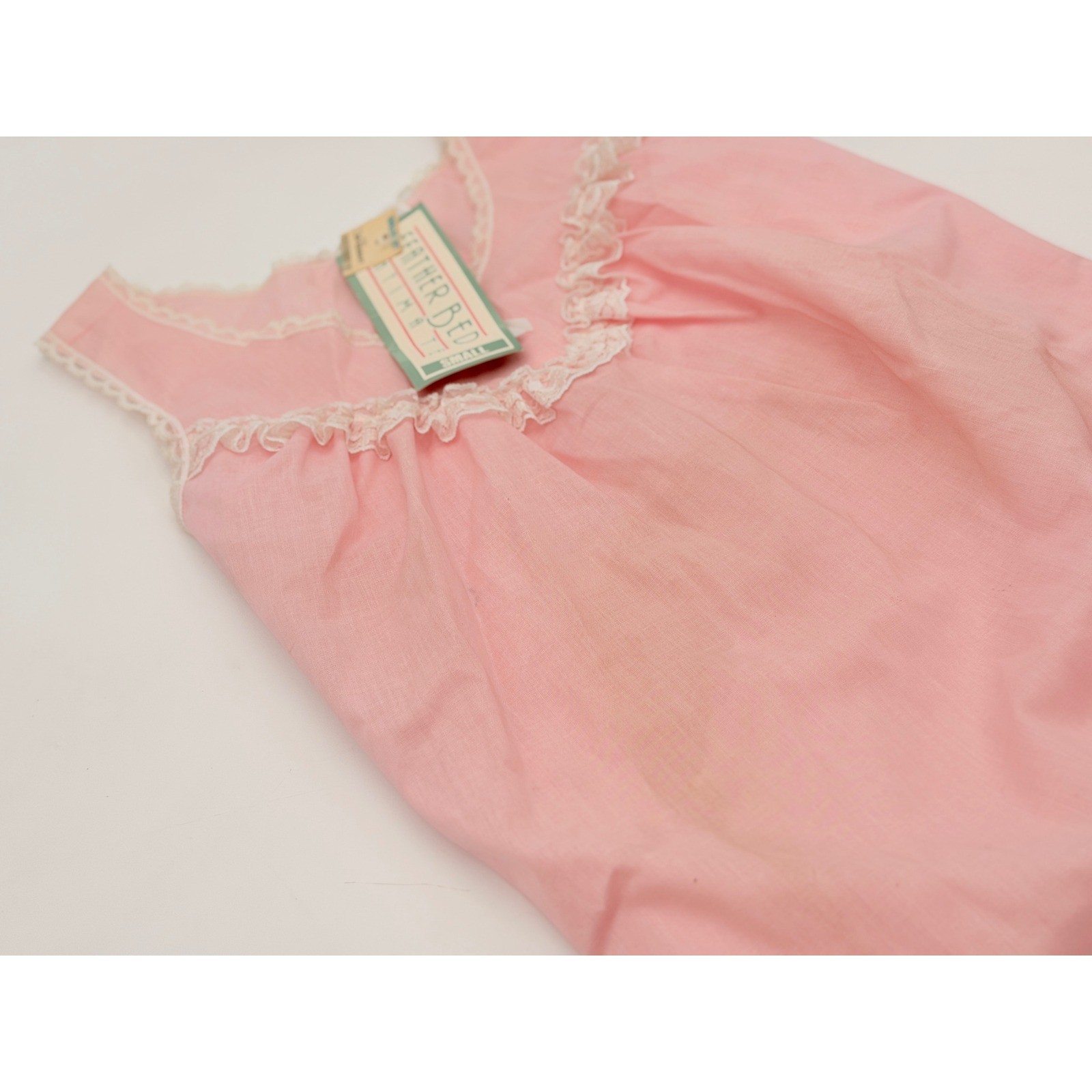 Vintage Feather Bed Intimate Pink Lace Sleeveless Nightgown Maxi Dress Small NWT