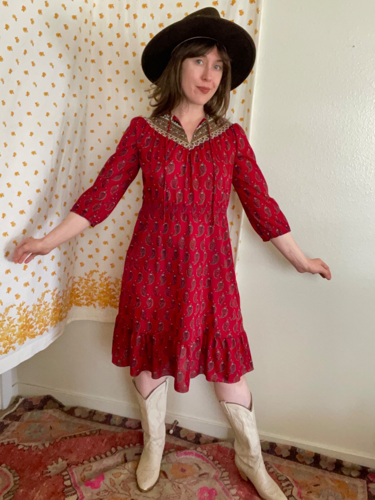 60s Vintage Midi Dress Tabby Made in USA Sheer Women’s 10 Americana Dress