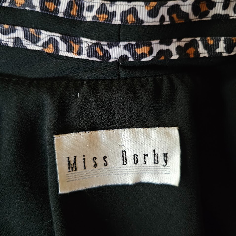 Vintage 90s Sassy Mob Wife Leopard Trim Midi Power Moves Suit Tuxedo Dress M/L