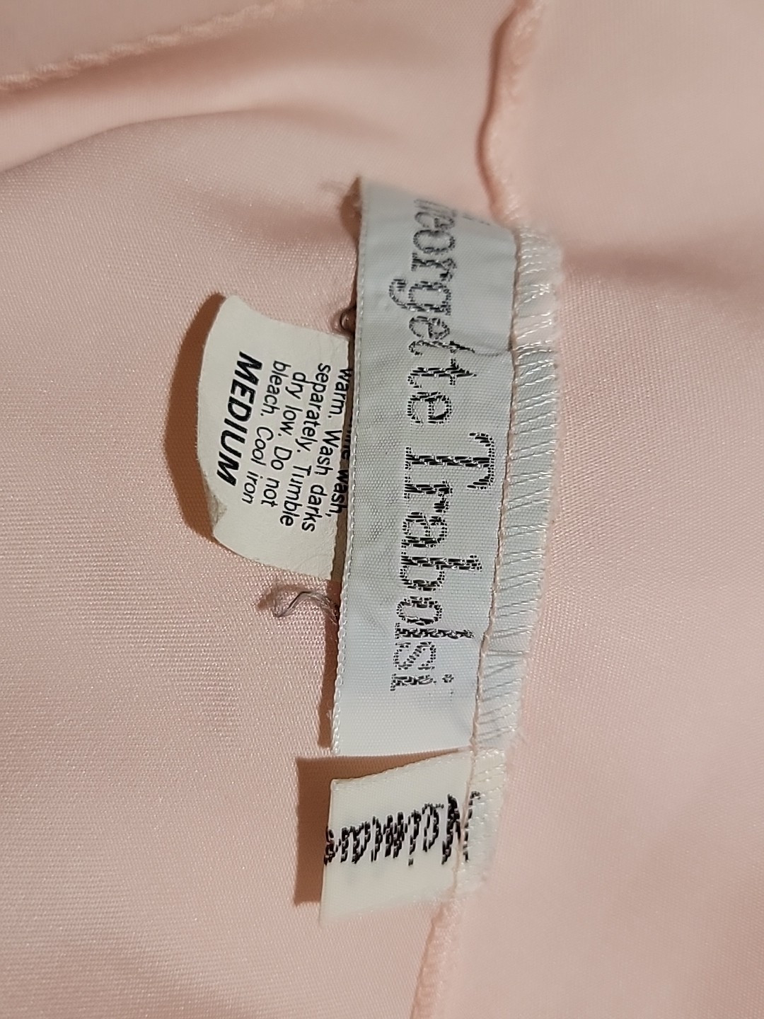 Vintage Georgette Trabolsi Neiman Marcus Pink M Belted Night gown FABULOUS #C