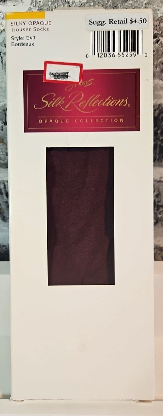 Vintage Hanes Silk Reflections Opaque Collection Trouser Socks (E47) Bordeaux