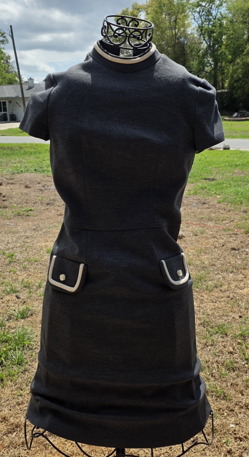 Lilli Ann vintage Coat And Dress Gray White 1960s
