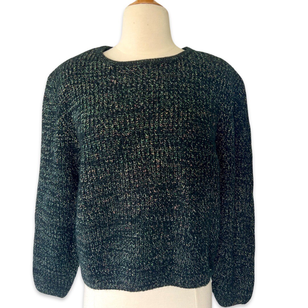 Vintage Limited Express 80s knit sweater Black metallic Size Small